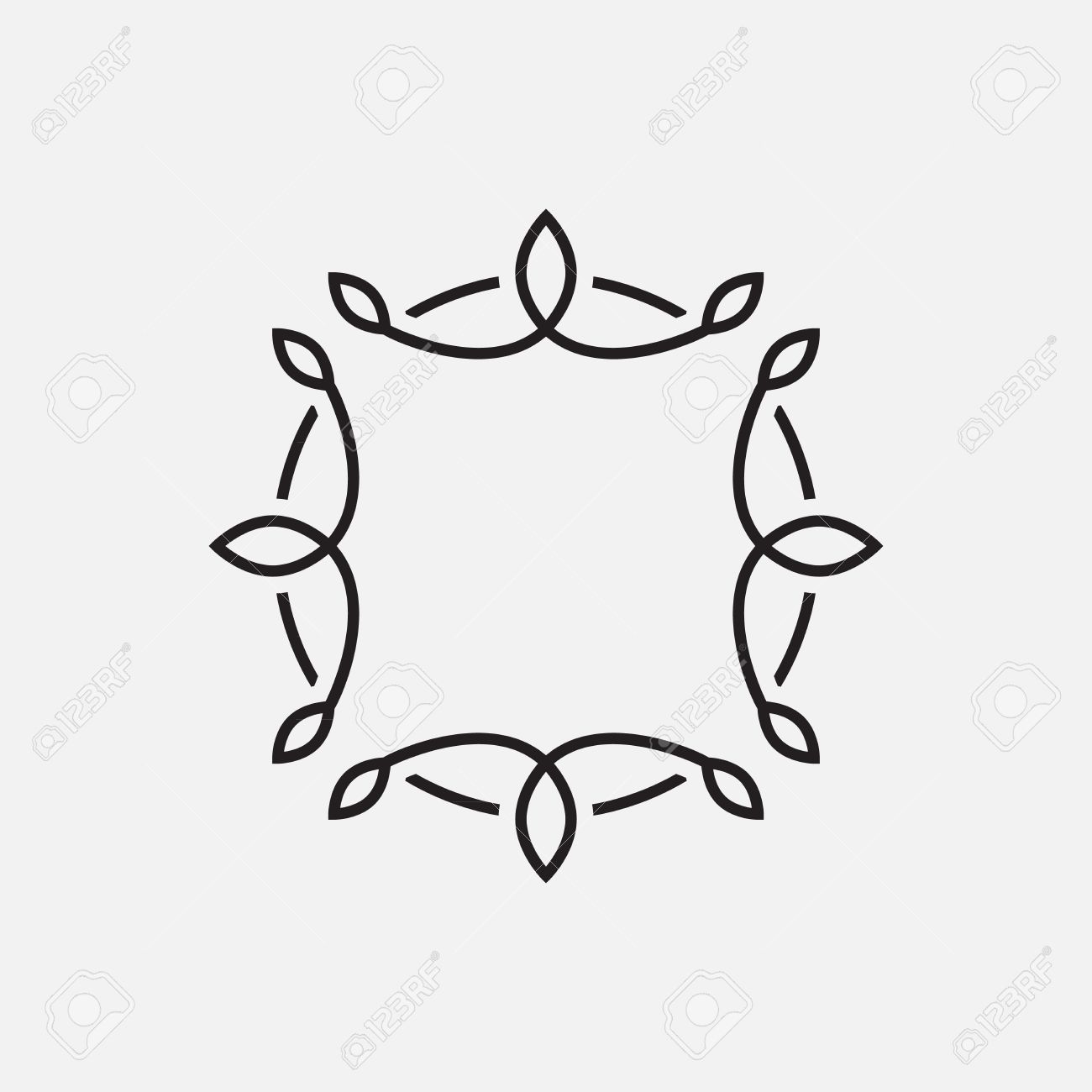 monogram frame template floral