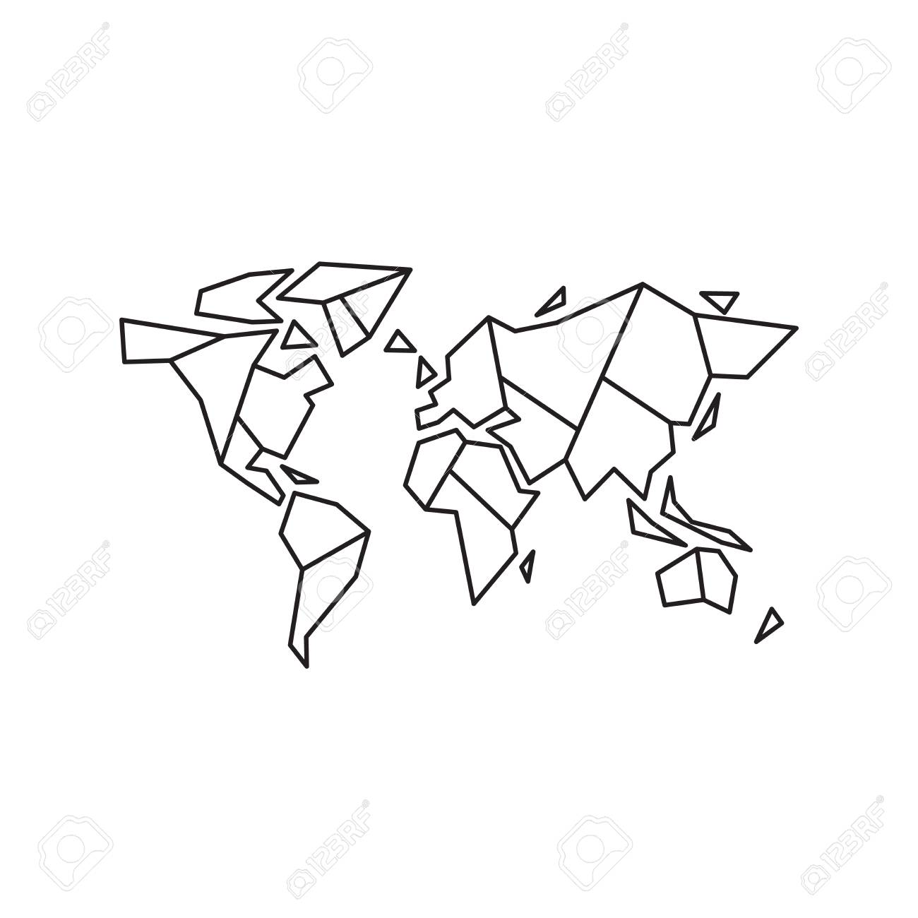 Geometric World Map Vector Abstract Geometric World Map, Vector Illustration Eps 10 Royalty Free Svg,  Cliparts, Vectors, And Stock Illustration. Image 62688640.