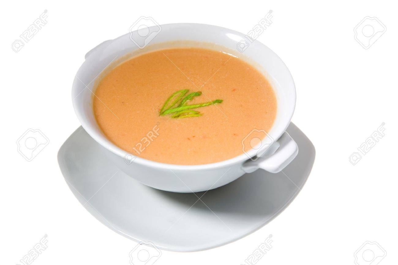 thick soup in white bowl isolated on white background - 10102467 thick soup in white bowl isolated on white background - 10102467