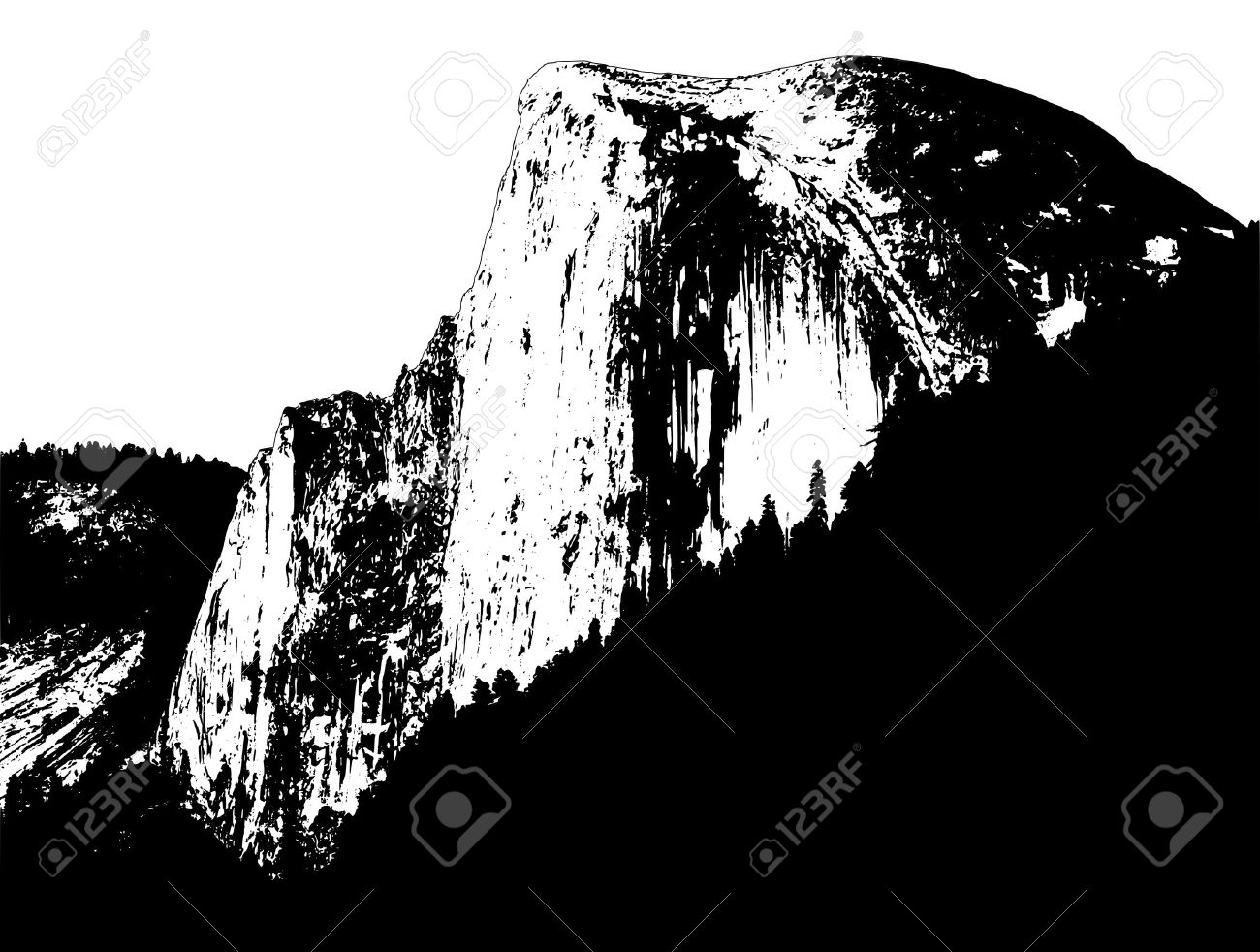 photo Yosemite Clipart Black And White yosemite half dome illustration black and white