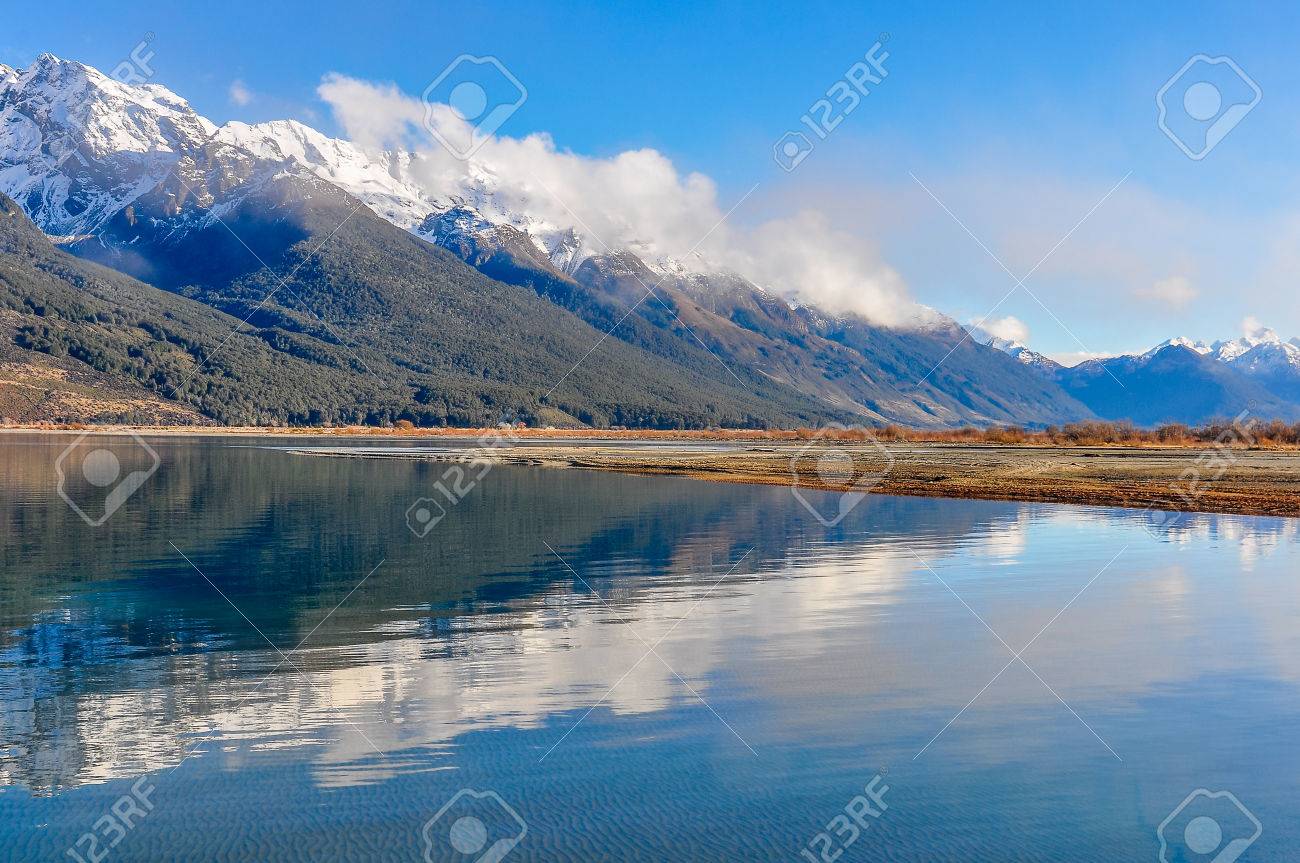 Reflection Of The Mountains In Lord Of The Rings Film Location Stock Photo Picture And Royalty Free Image Image