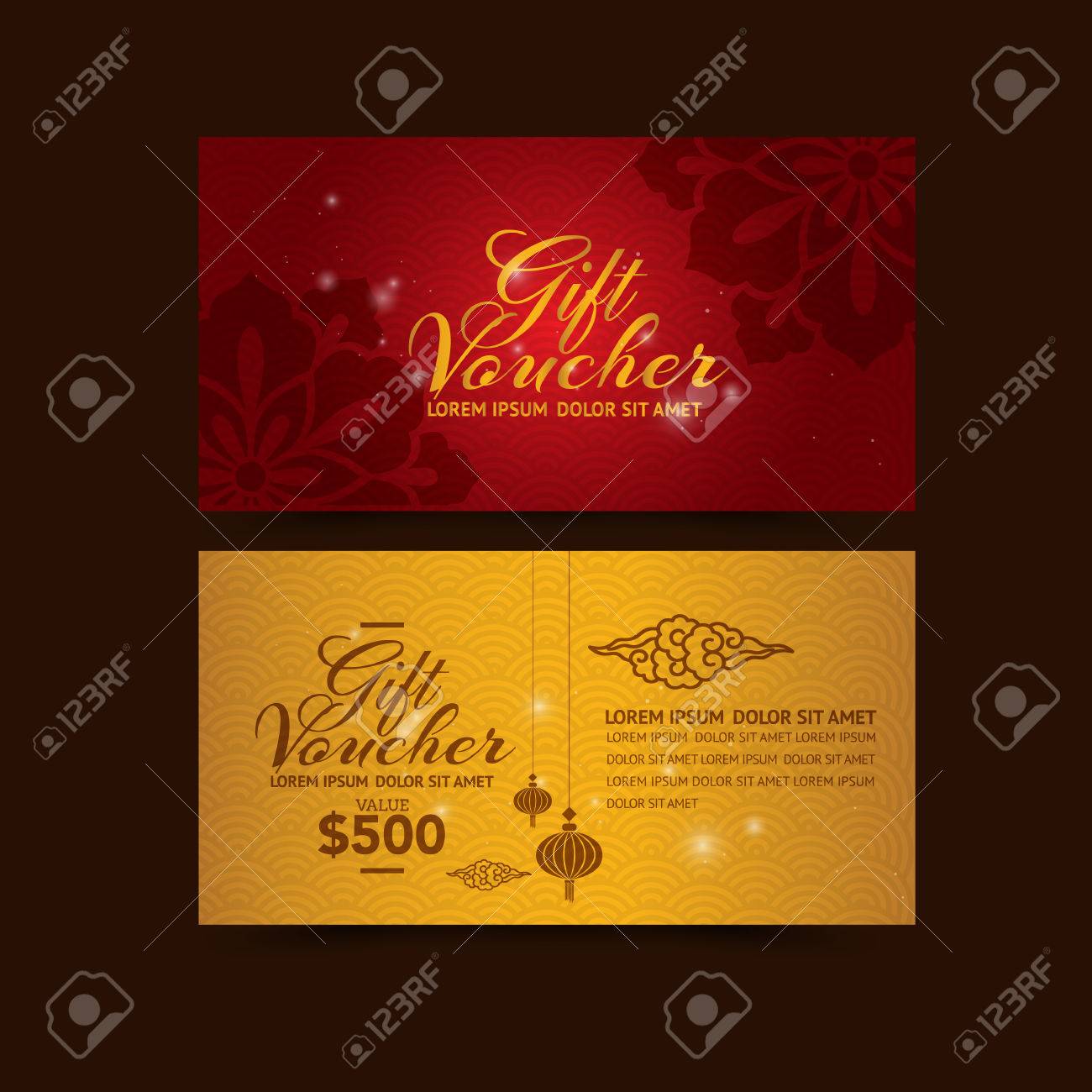 chinese new year gift voucher design template free voucher design
