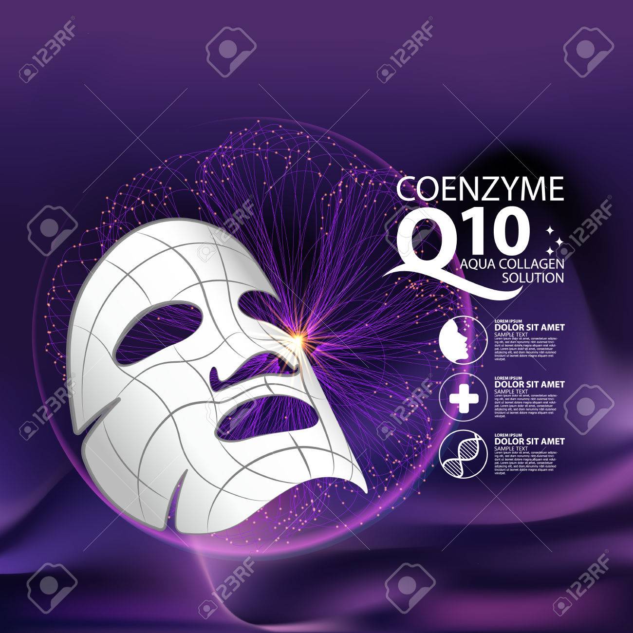 coenzyme q10 Mask Serum and Background Concept Skin Care Cosmetic. - 60113006 coenzyme q10 Mask Serum and Background Concept Skin Care Cosmetic. - 60113006