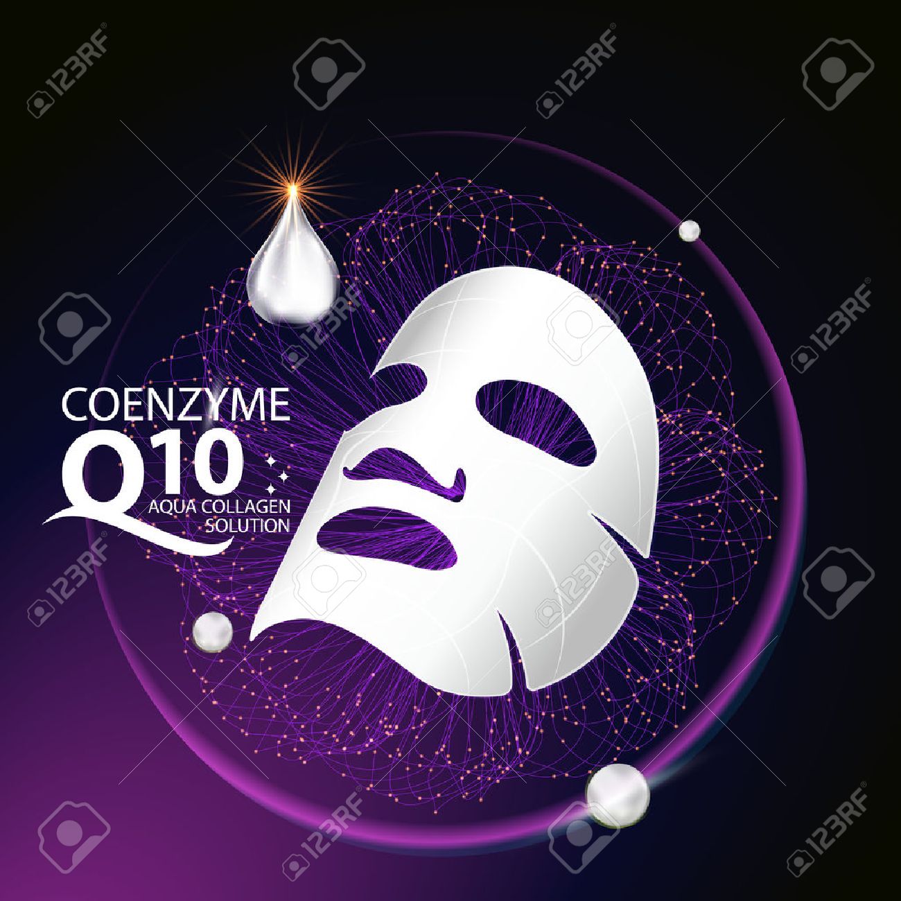 coenzyme q10 Mask Serum and Background Concept Skin Care Cosmetic. - 60113014 coenzyme q10 Mask Serum and Background Concept Skin Care Cosmetic. - 60113014