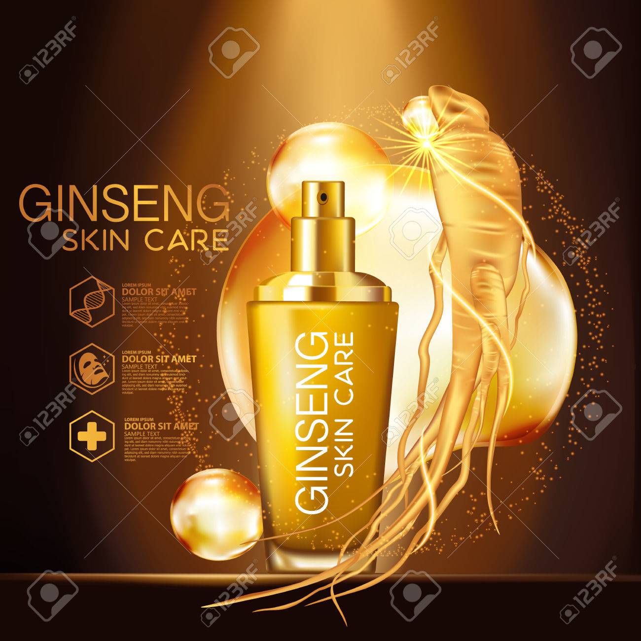 高麗人参血清肌ケア化粧品のイラスト素材 ベクタ Image 6696