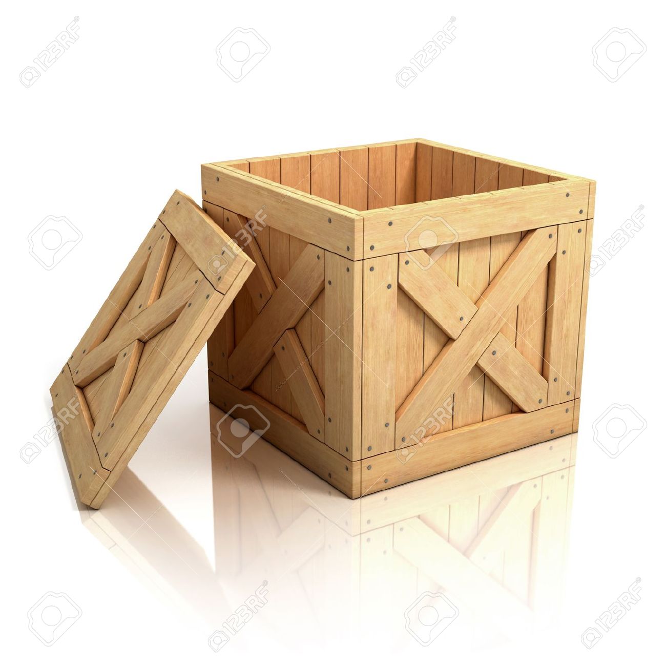 Open Wooden Crate Stock Photo Open Wooden Crate Stock Photo