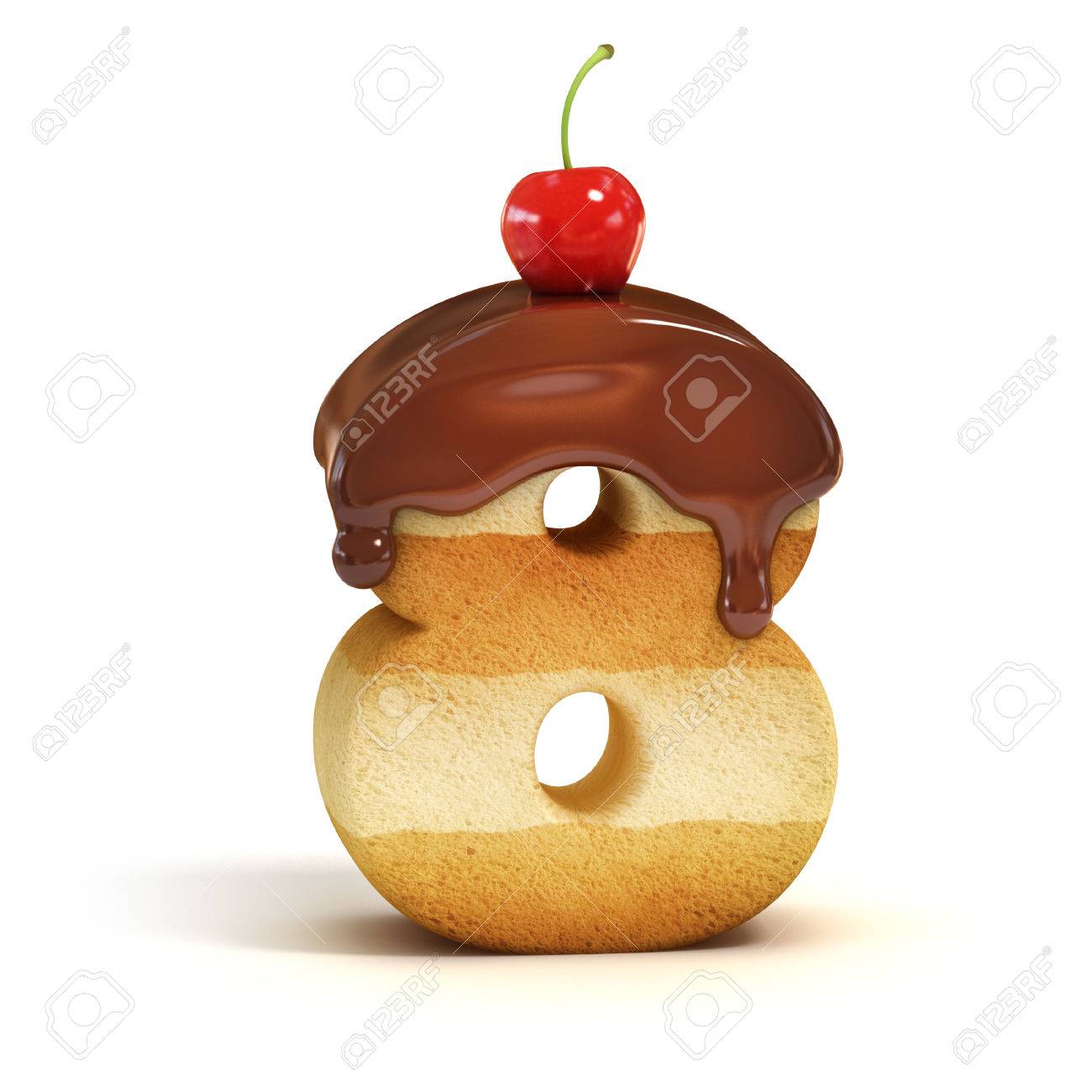 Gateau Nombre 3d De Police 8 Banque D Images Et Photos Libres De Droits Image