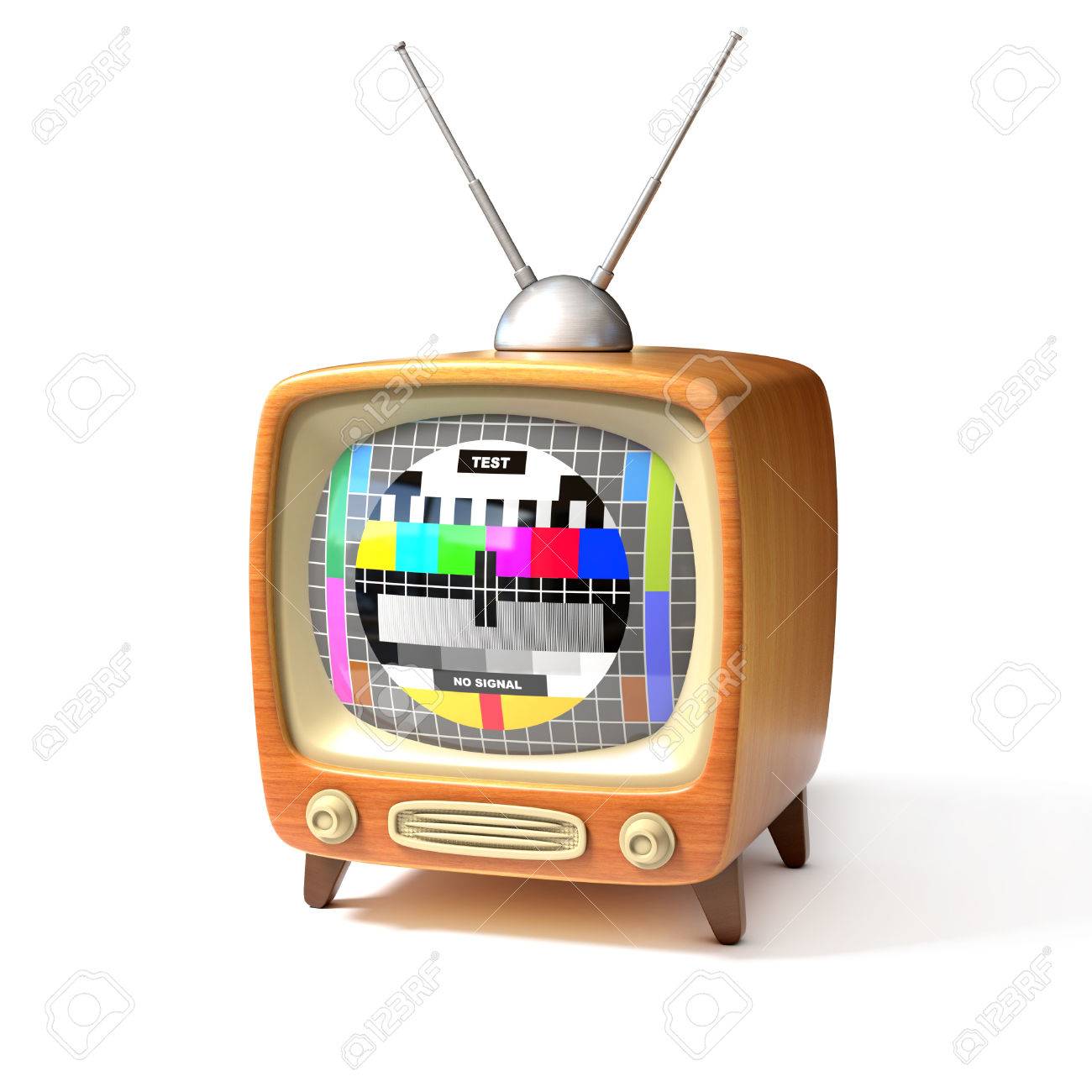retro tv with test