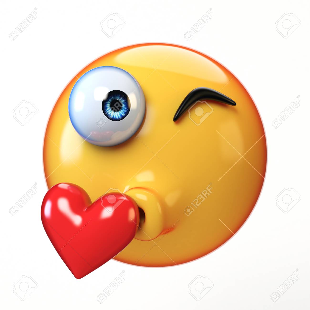 kiss emoji isolated on white background kissing face emoticon