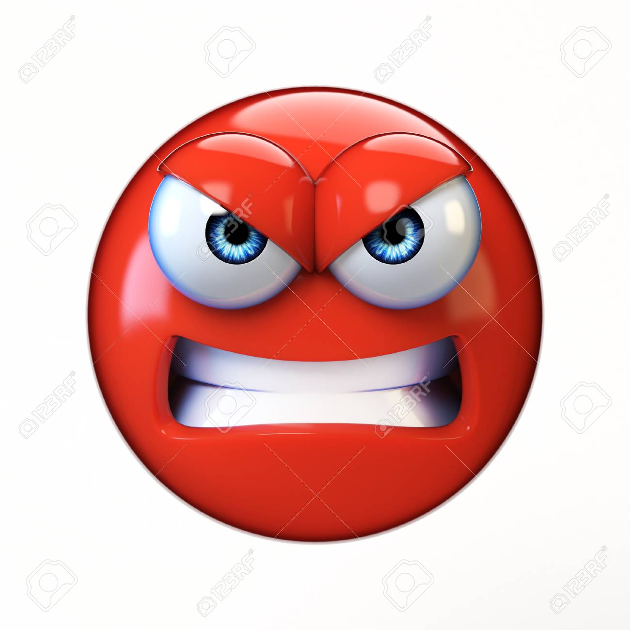 Emoji Enojado Aislado En El Fondo Blanco Representacion Traviesa