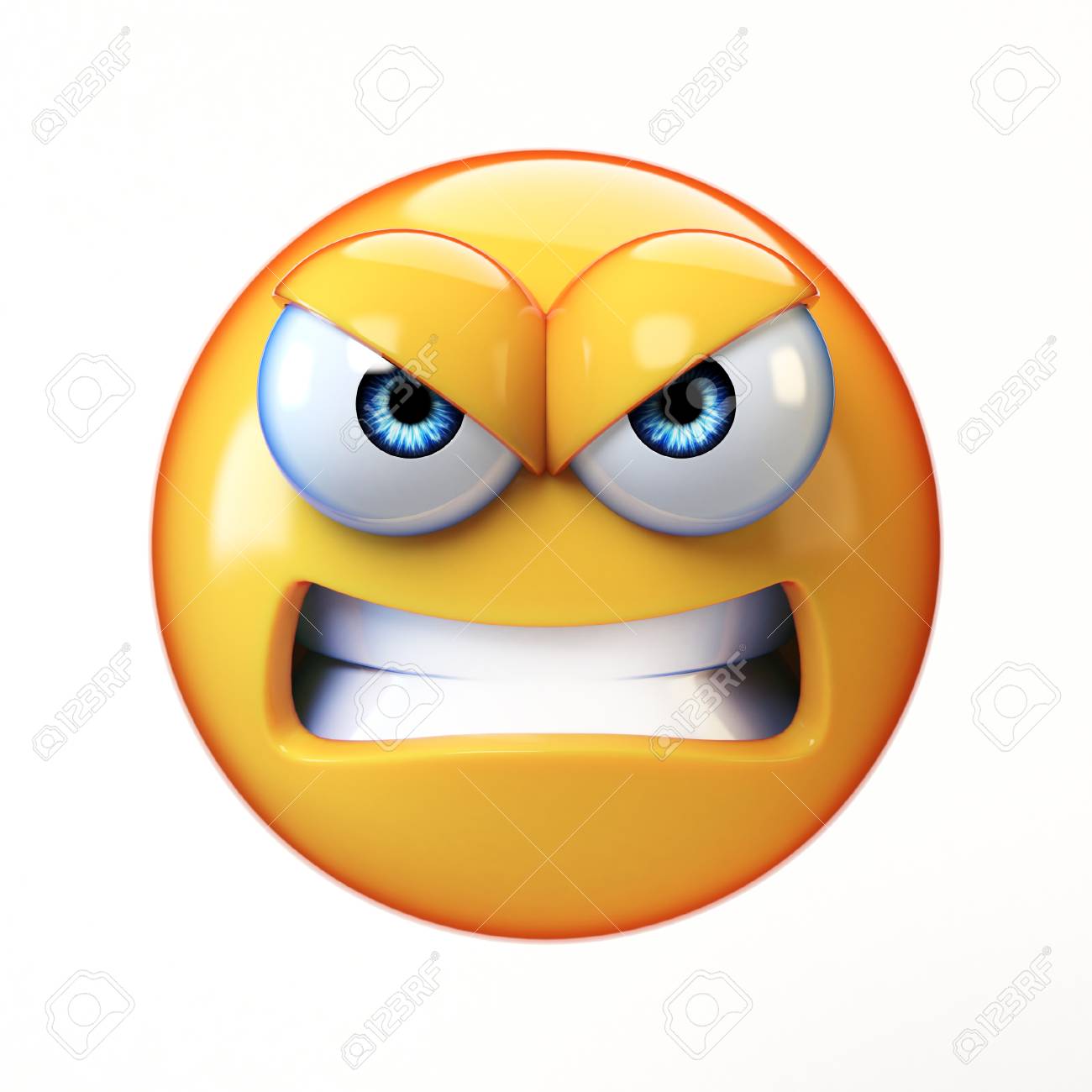 Angry Emoji Isolated On White Background Mischievous Emoticon Stock Photo Picture And Royalty Free Image Image 91458925