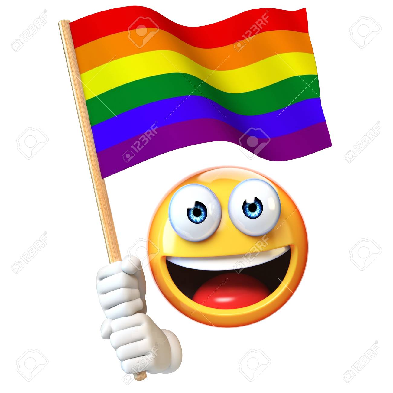 Lgbtフラグを持つ絵文字 虹色フラグ3dレンダリングを振る絵文字 の写真素材 画像素材 Image Lgbtフラグを持つ絵文字 虹色フラグ3dレンダリングを振る絵文字 の写真素材 画像素材 Image