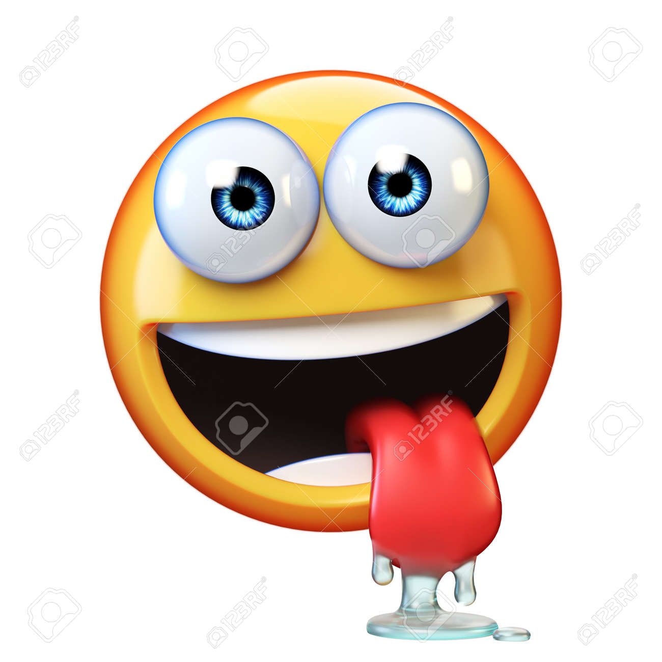 Drooling Face Emoji, Emoticon With Watery Mouth, 3d Rendering Stock Photo,  Picture And Royalty Free Image. Image 168907282.