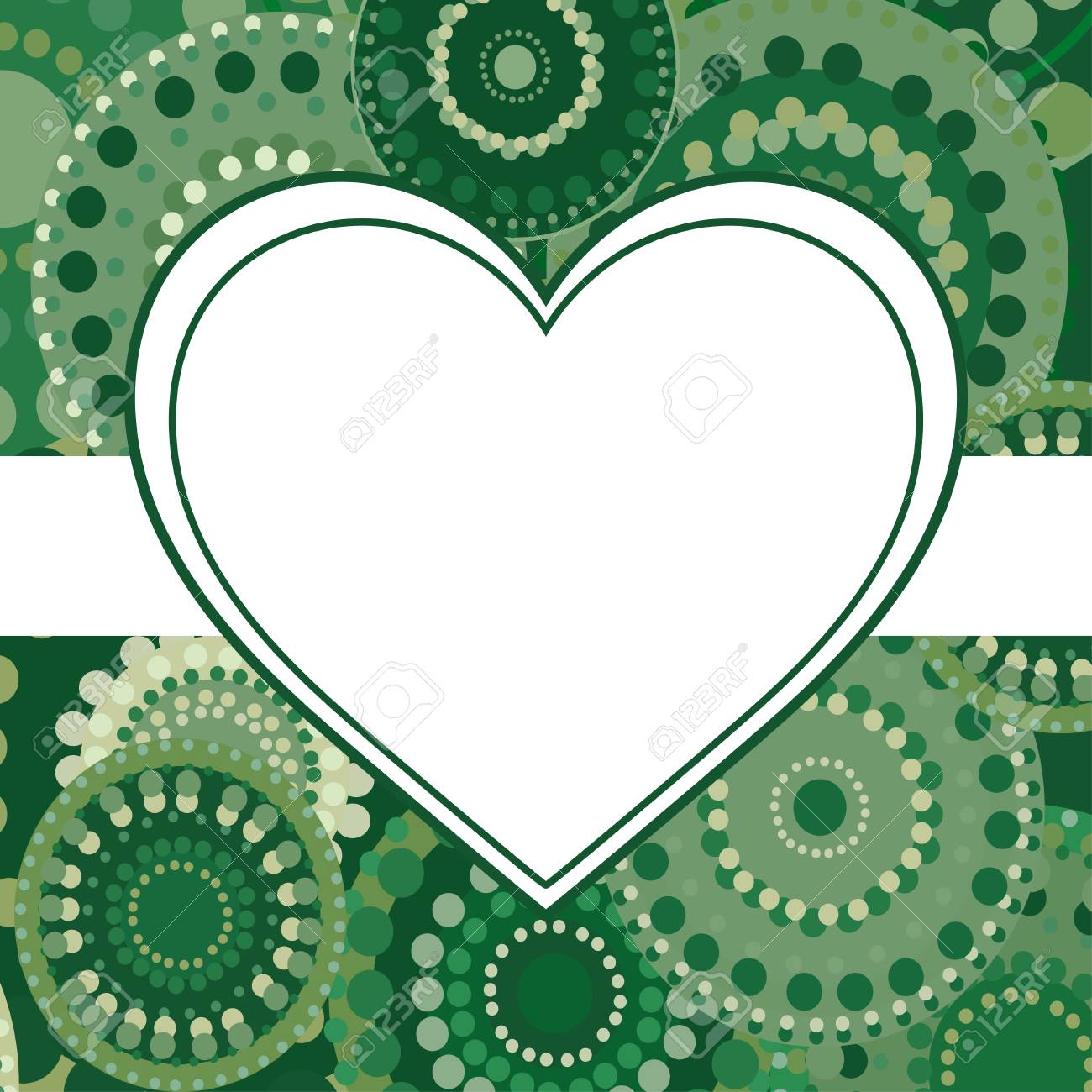 patterned frame background invitation circular ornament green green circles