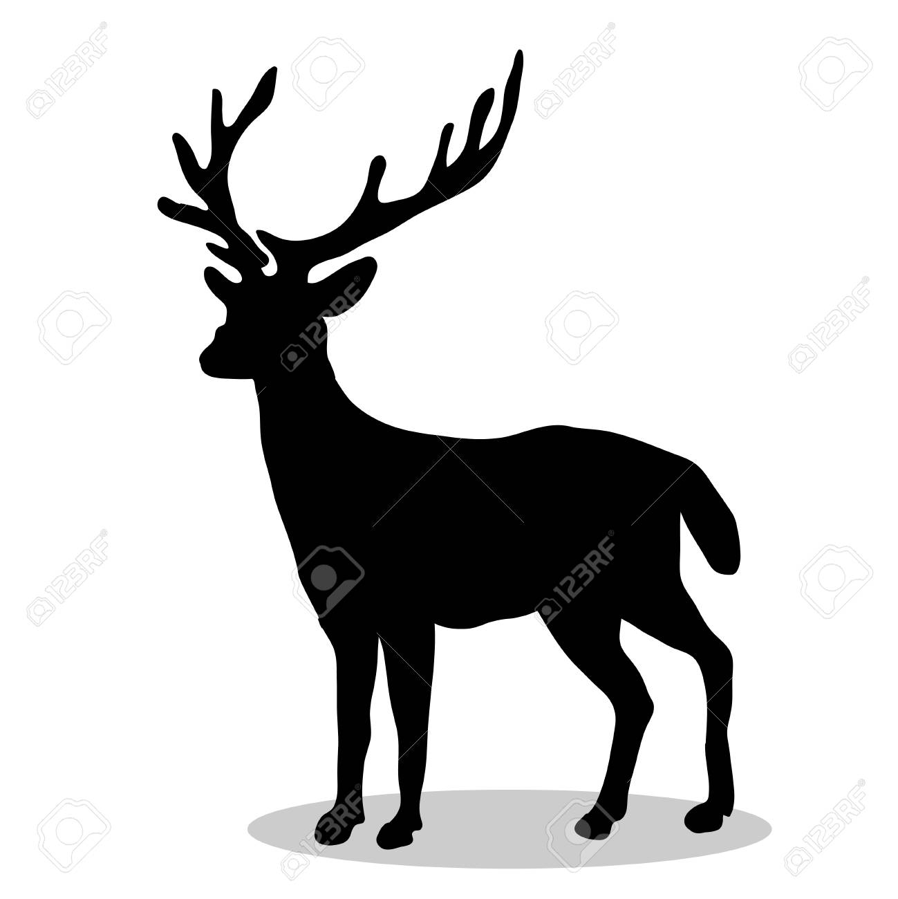 Deer Woodland Black Silhouette Animal Royalty Free Cliparts Vectors And Stock Illustration Image