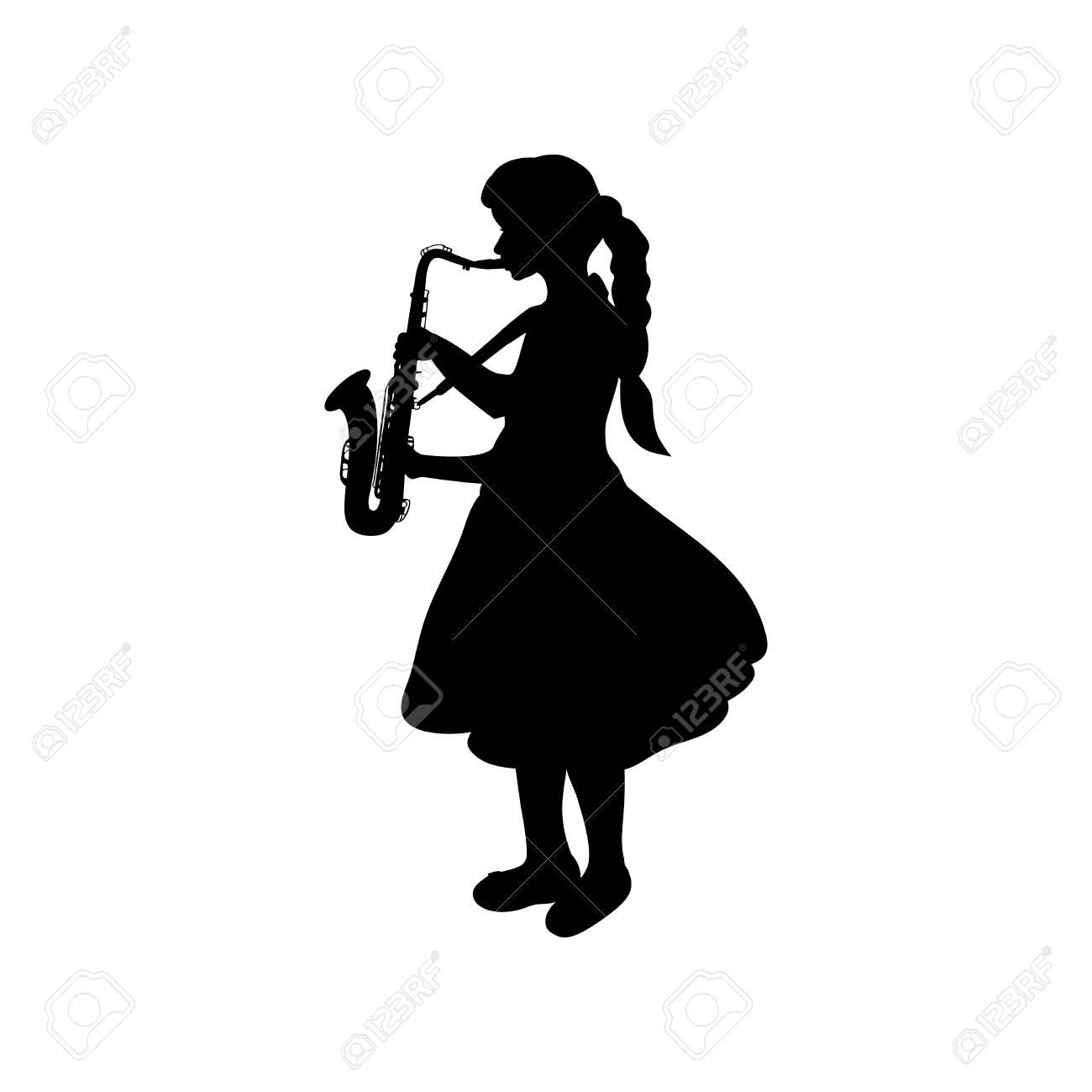サクソフォンを演奏するシルエットの女の子の音楽 ベクトル図 の写真素材 画像素材 Image サクソフォンを演奏するシルエットの女の子の音楽 ベクトル図 の写真素材 画像素材 Image