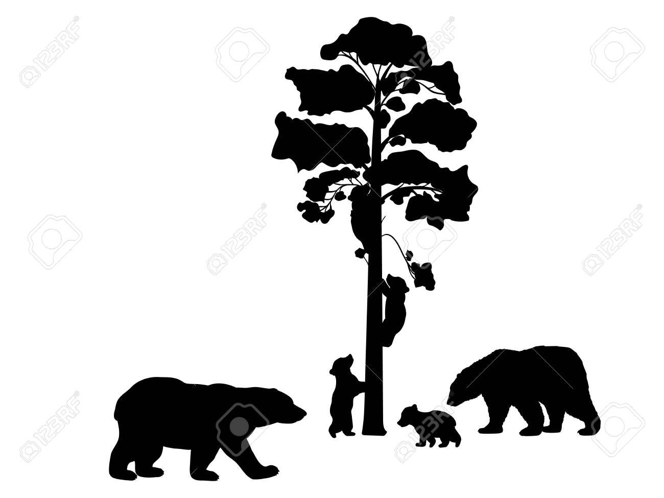 Bear Family Silhouettes Of Animals Royalty Free Cliparts Vectors And Stock Illustration Image 133686045