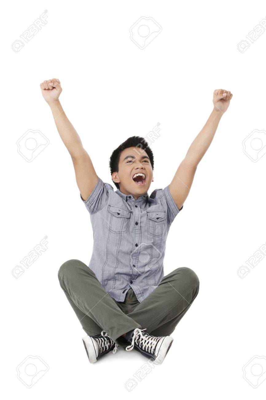 An Image Of A Happy Young Man On An Indian Sit Position Isolated On Stock  Photo, Picture and Royalty Free Image. Image 17391467.
