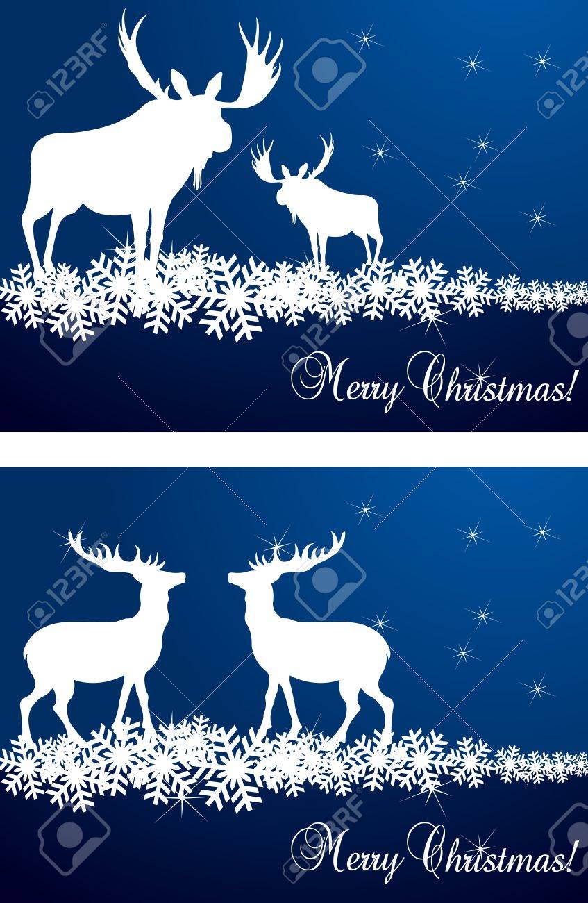 クリスマスの鹿やヘラジカの背景イラストのイラスト素材 ベクタ Image