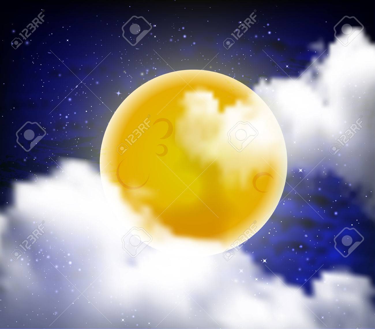 Bright Yellow Full Moon Vector Art Illustration. Royalty Free SVG,  Cliparts, Vectors, and Stock Illustration. Image 40386010., image size:1300x1142