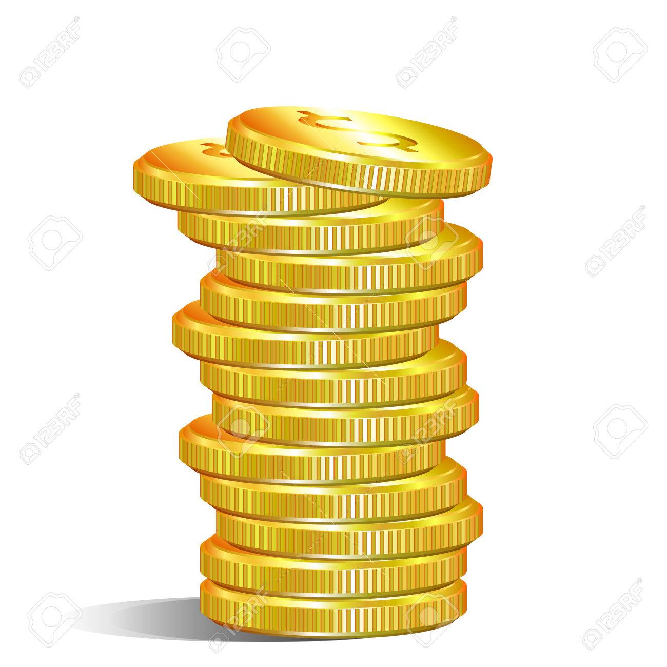 a pile of gold dollar coins vector art illustration money royalty