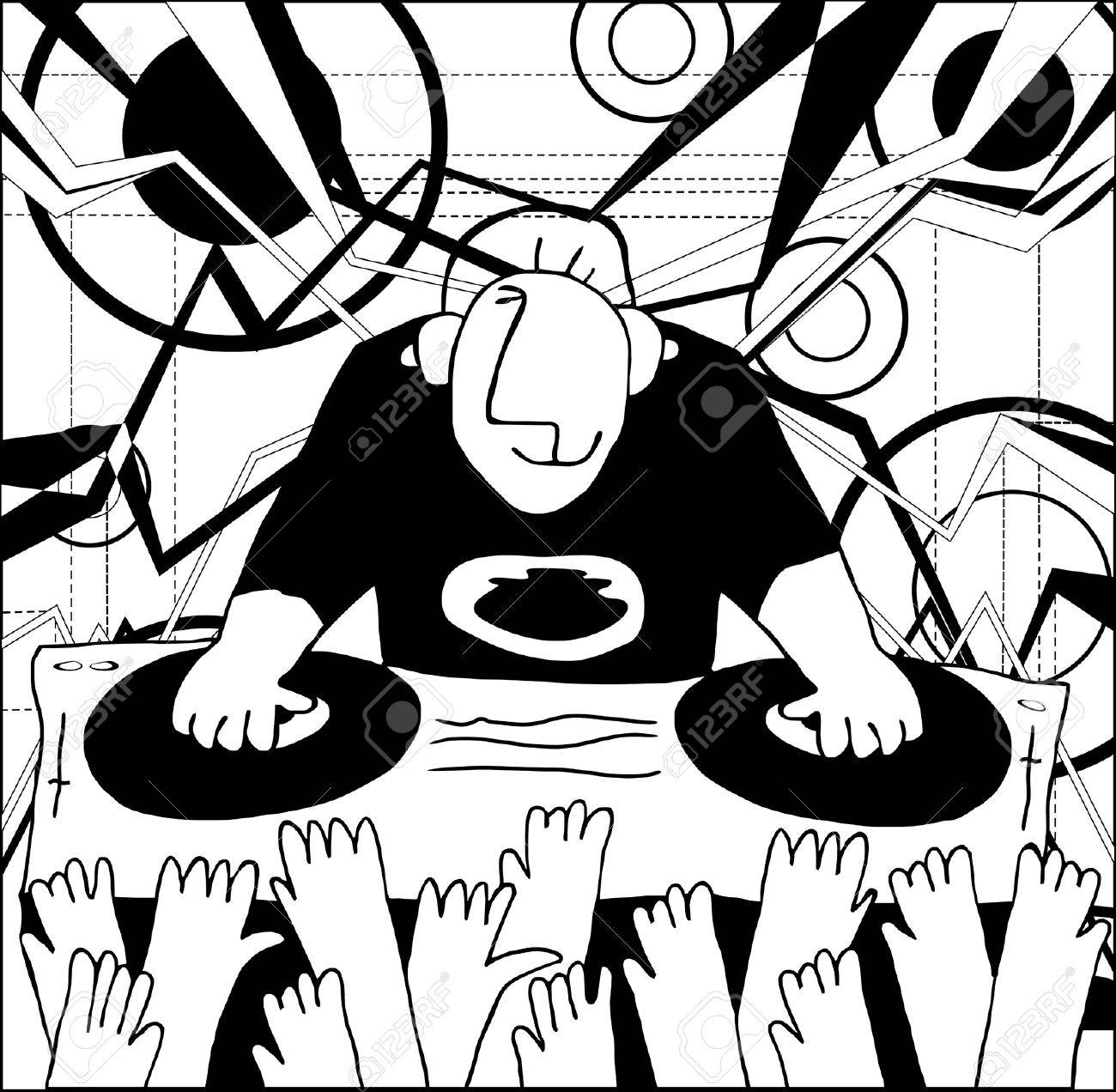 Cartoon Funny DJ Illustration. DJ Performing Music And People Dancing With Hands Up Royalty Free SVG, Cliparts, Vectors, And Stock Illustration. Image 51579581. Cartoon Funny DJ Illustration. DJ Performing Music And People Dancing With Hands Up Royalty Free SVG, Cliparts, Vectors, And Stock Illustration. Image 51579581.
