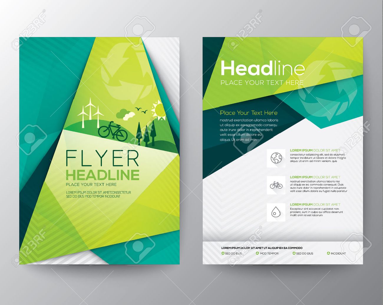 Abstract Triangle Brochure Flyer Design Template In Size Royalty Free Cliparts Vectors And Stock Illustration Image