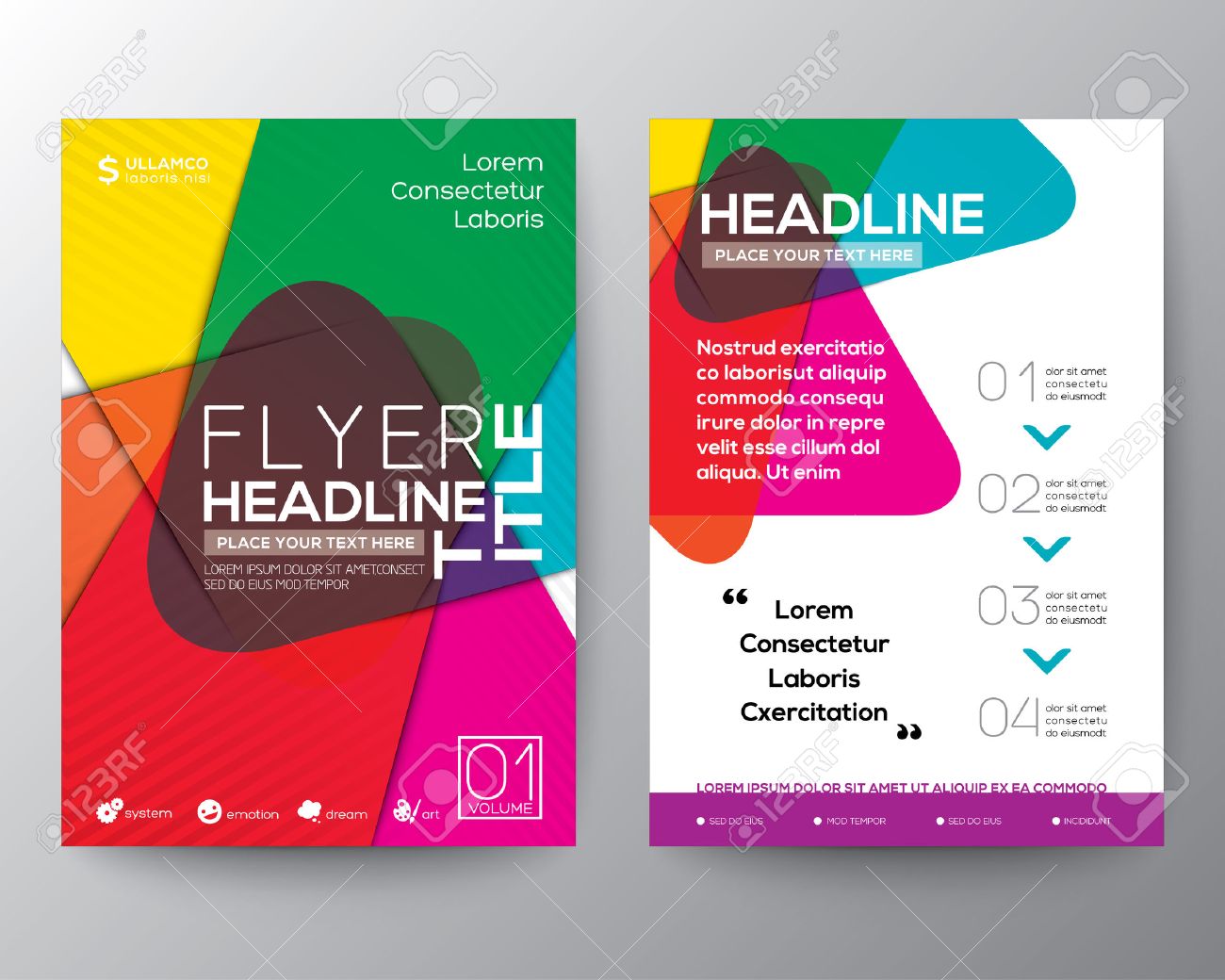 abstract colorful brochure flyer design layout vector template