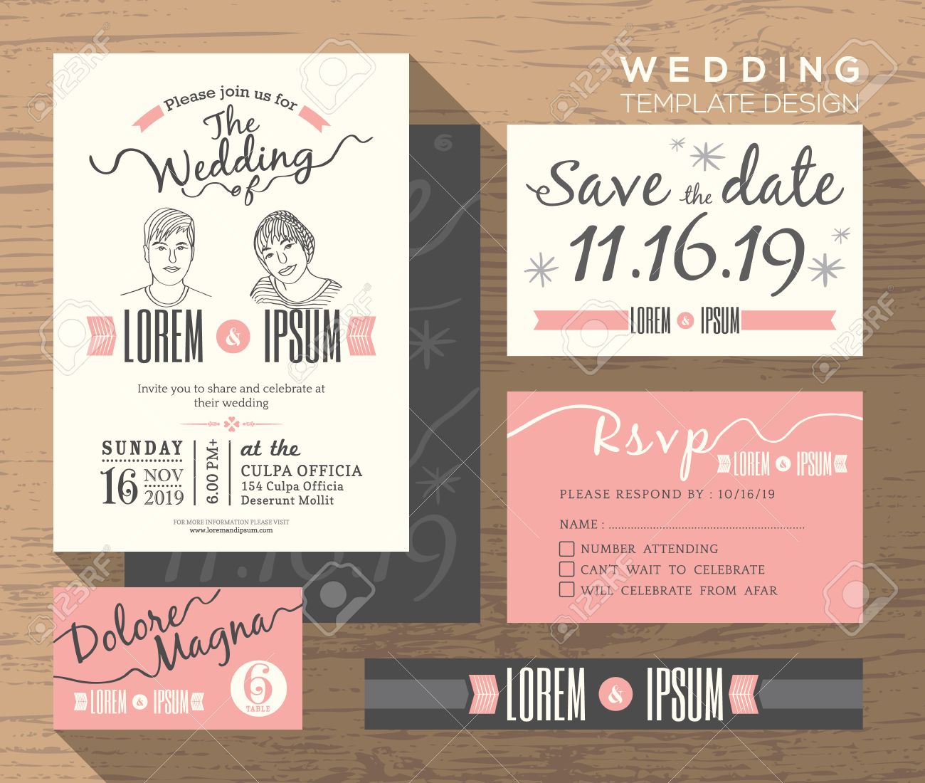 wedding invitation set design template vector place card response 36795514 wedding invitation set design Template Vector place card response card save the date card Stock Vector wedding invitation set design template vector place card response,Wedding Invitation Acceptance Template