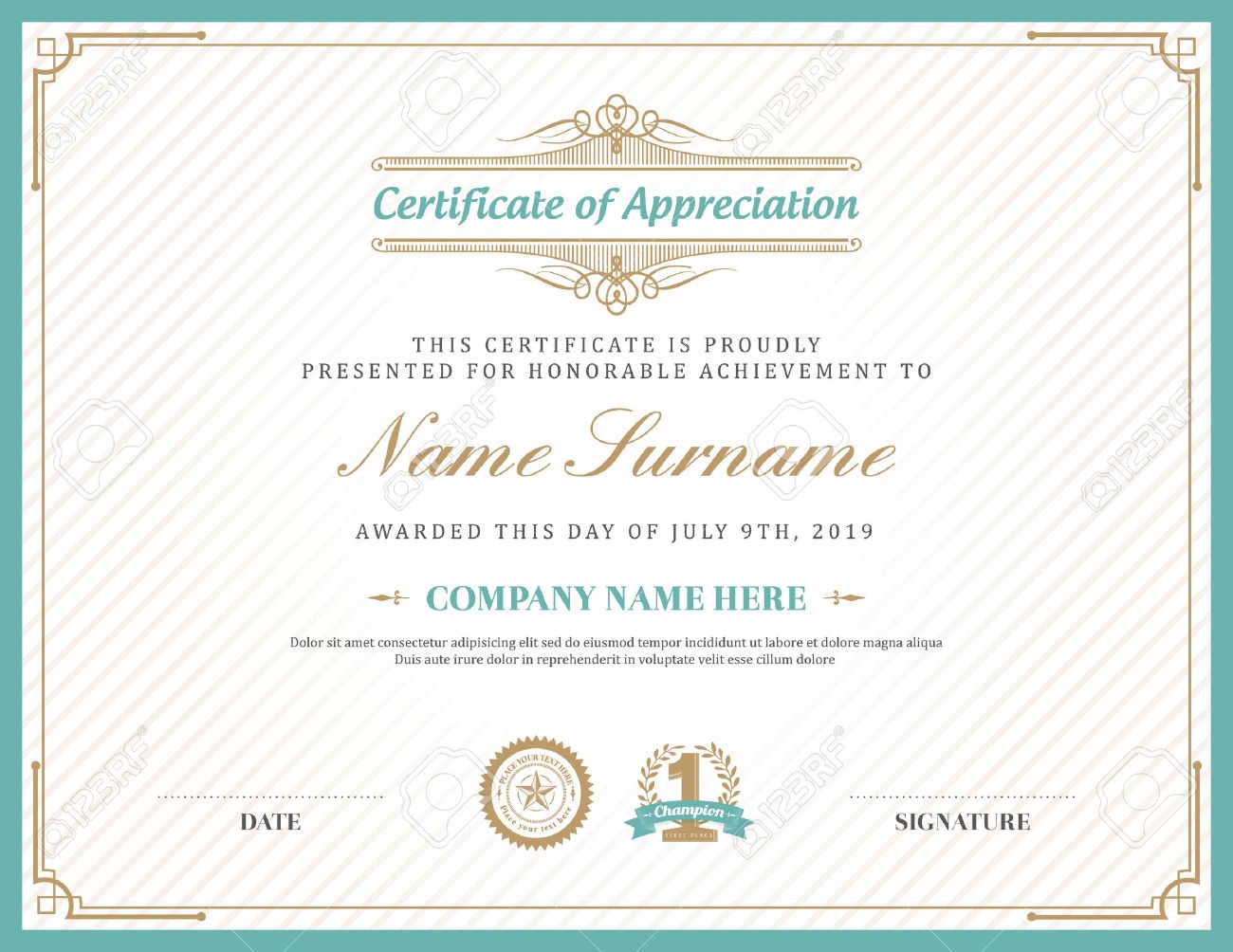 design for certificate of appreciation