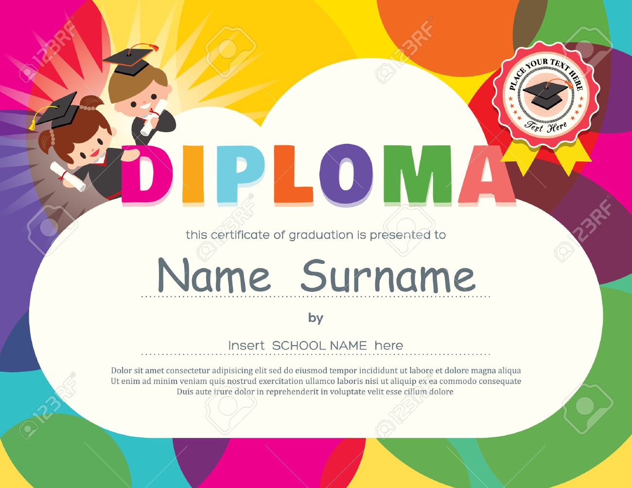 preschool elementary school kids diploma certificate background preschool certificates