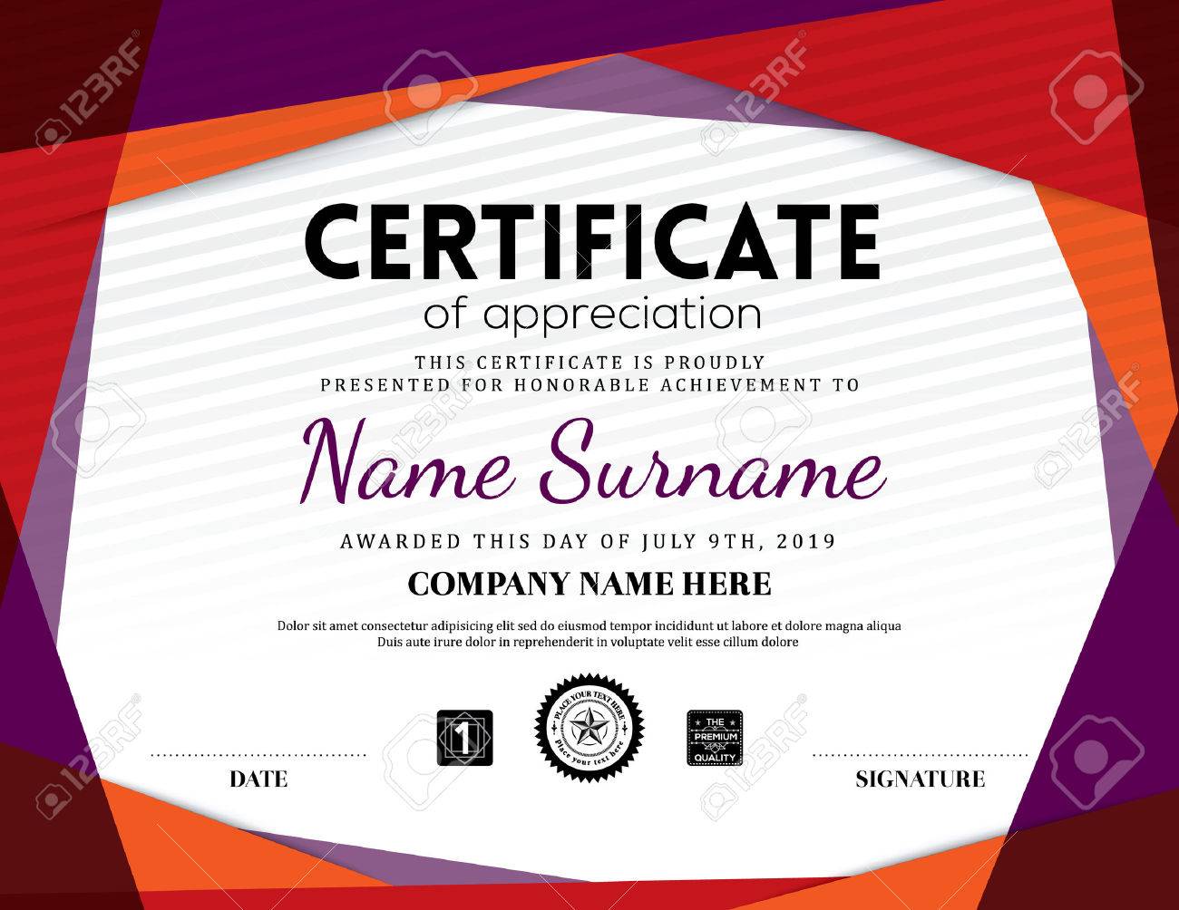 modern certificate triangle background frame design template royalty