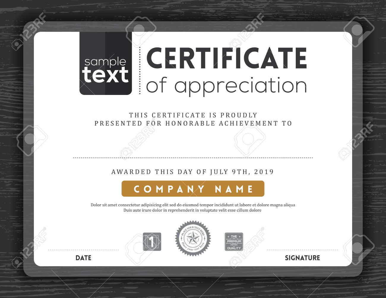 simple black and white certificate of appreciation border background