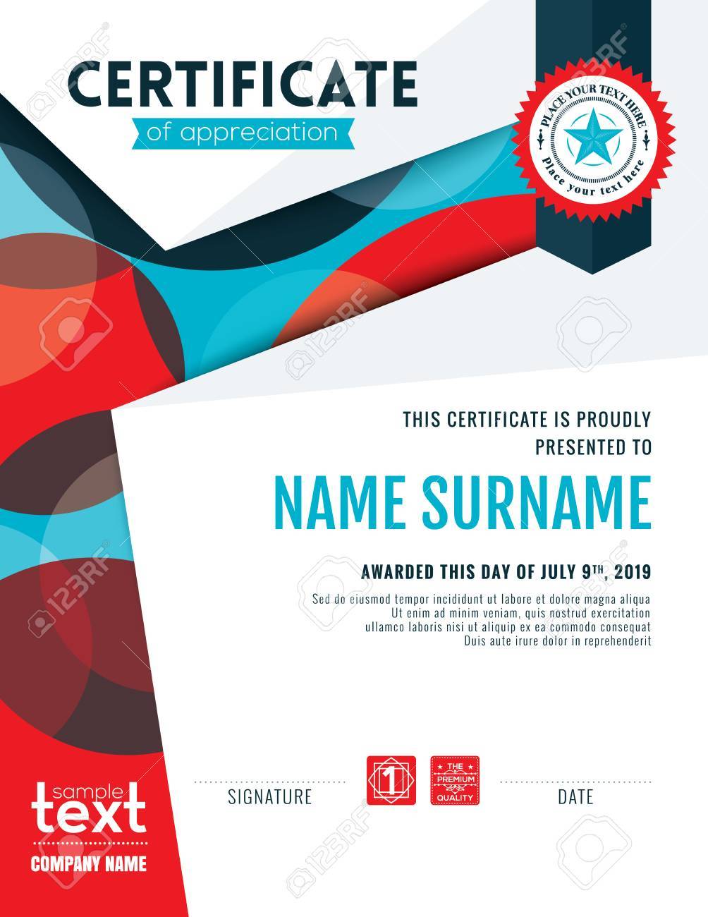 Modern Certificate Of Appreciation Design Milano Danapardaz