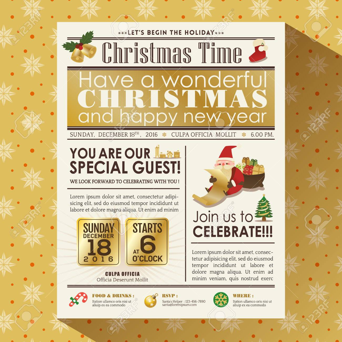 christmas party newspaper poster template royalty free cliparts newspaper poster template