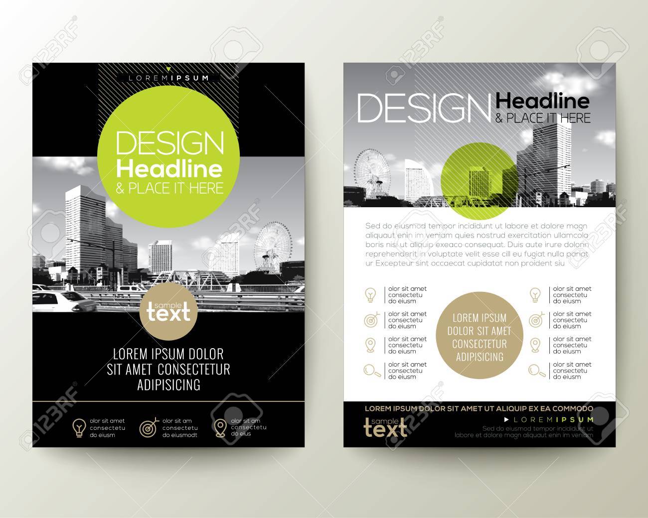 poster flyer pamphlet brochure cover design layout with circle pamphlet layouts