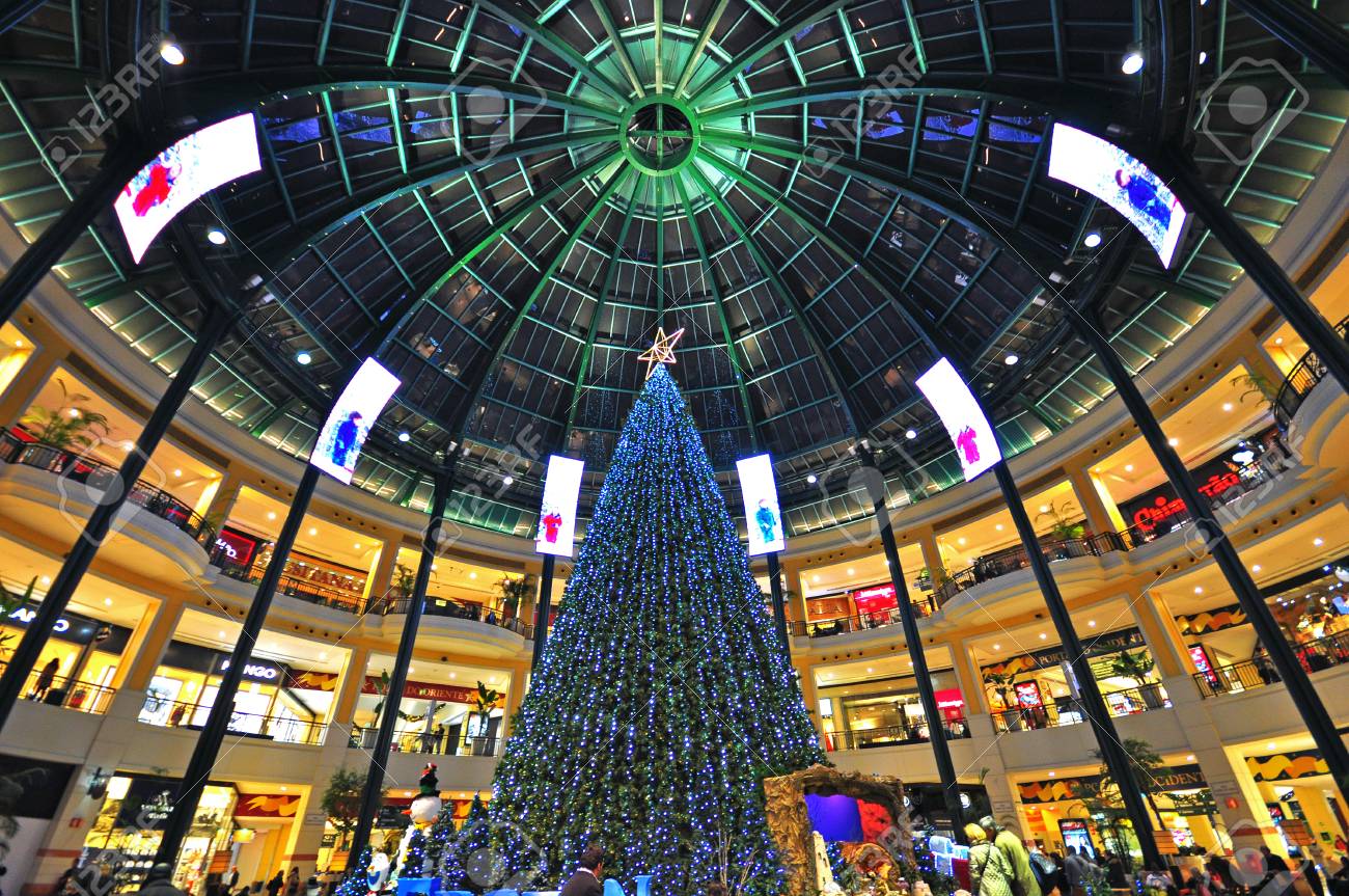 Lisbon Portugal December 2 Christmas Eve And Decorations