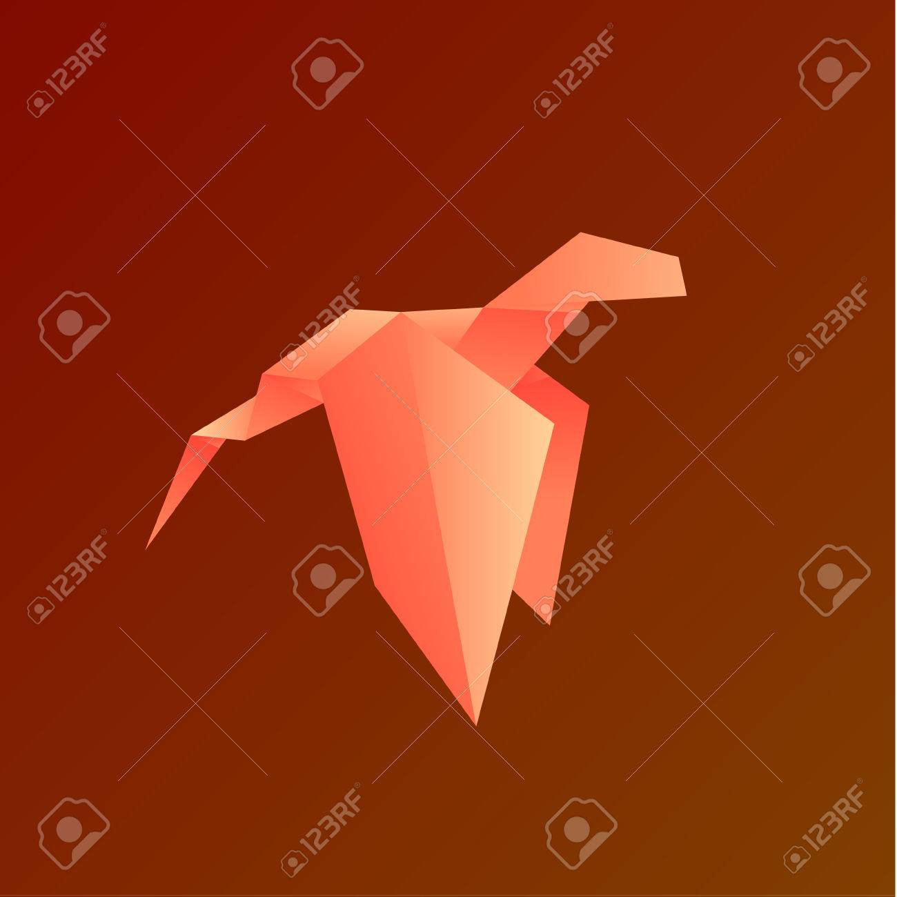 Dragon Gradient Animals Origami Vector Illustration