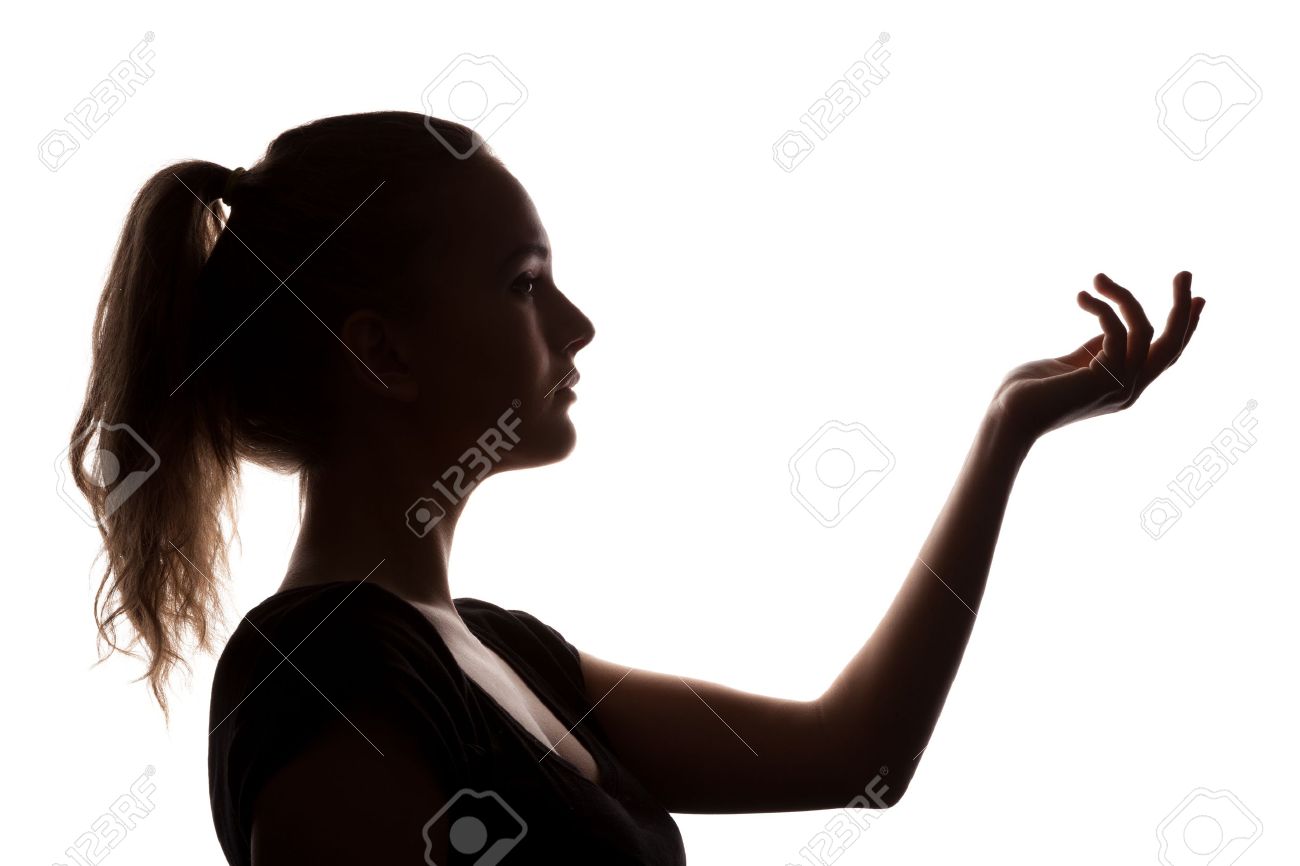 Woman Portrait Profile In Silhouette Shadow On Studio Isolated White  Background Stock Photo, Picture and Royalty Free Image. Image 17451184., image size:1300x866