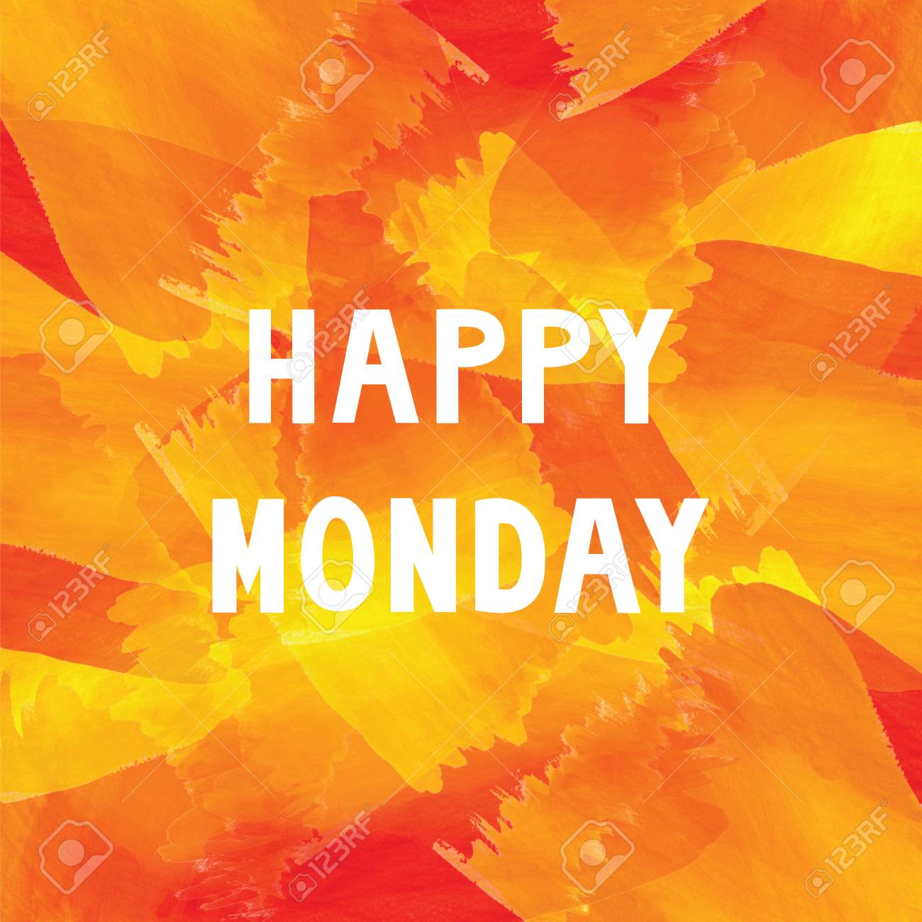 happy monday on colorful watercolor stock photo picture and