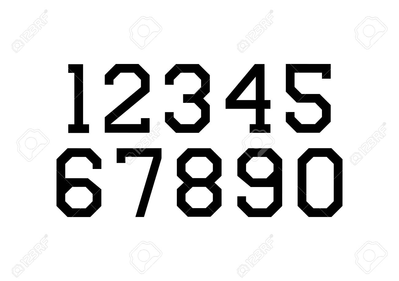 Set Of Numbers With Black Typography Design Elements 1 2 3 Royalty Free Cliparts Vectors And Stock Illustration Image