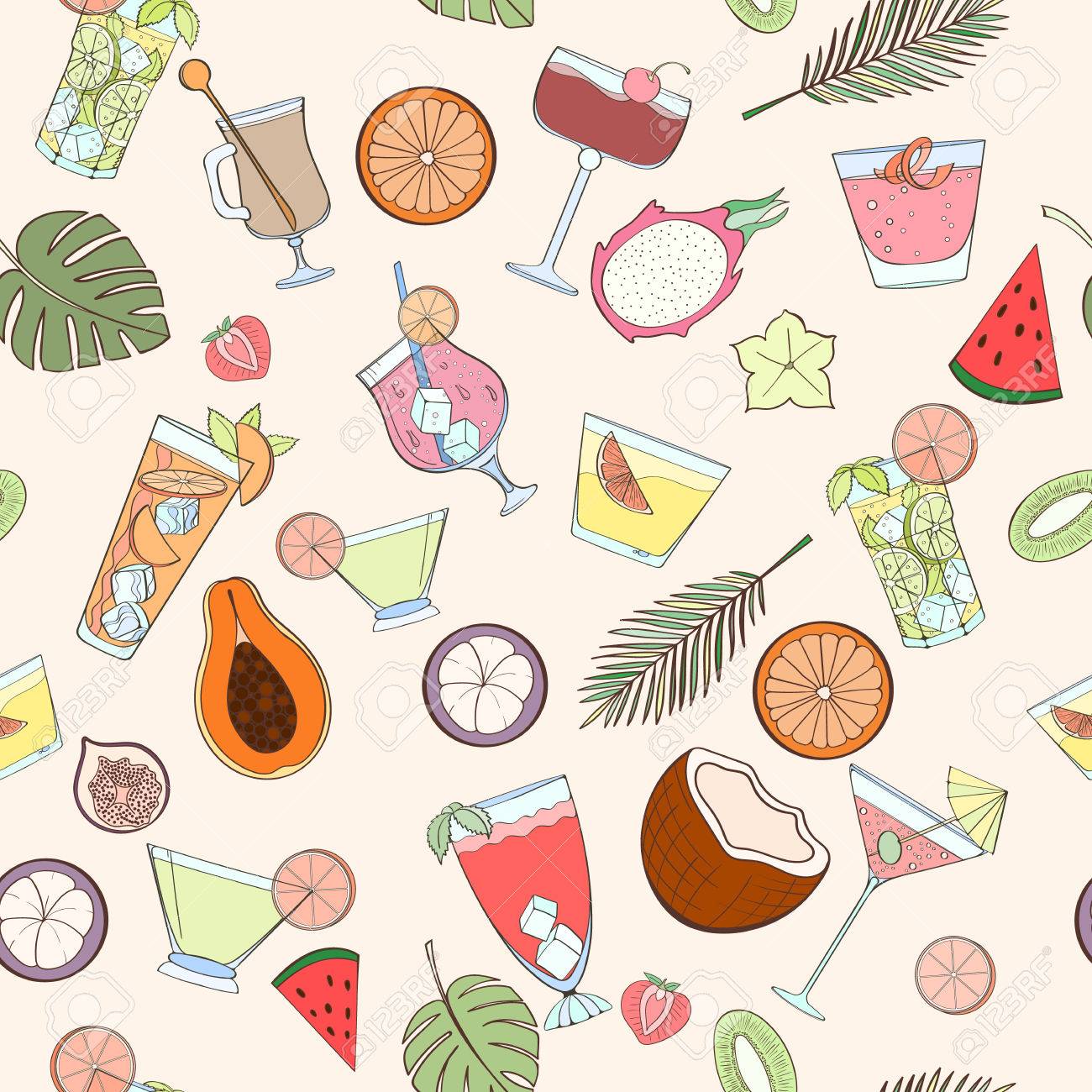 Téléchargement gratuit Images Motif Coctail Sans Couture Peut Etre Utilise Pour Le Papier Peint actualisé salutations