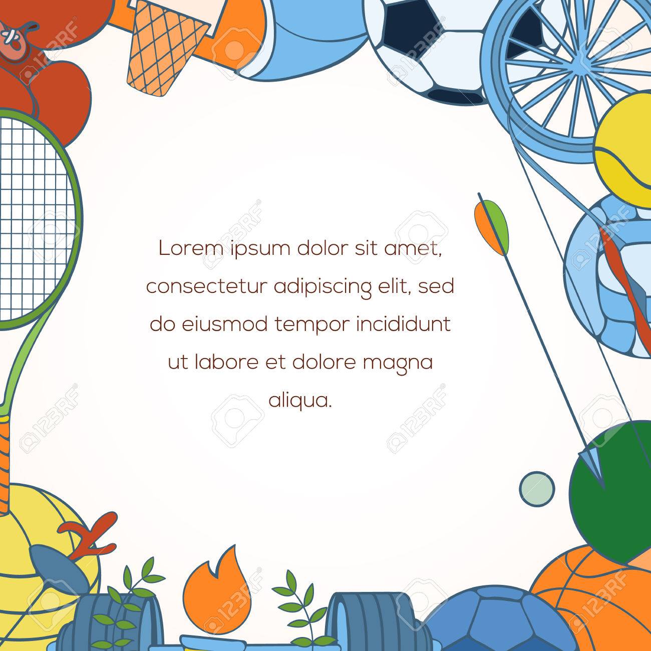 Sport Invitation Card Can Be Used For Holiday Cards Wedding Invitation Postcard Or Website Sport Equipment Invitation Banner Sport Competition Design Sport Concept Royalty Free Cliparts Vectors And Stock Illustration Image 61898026