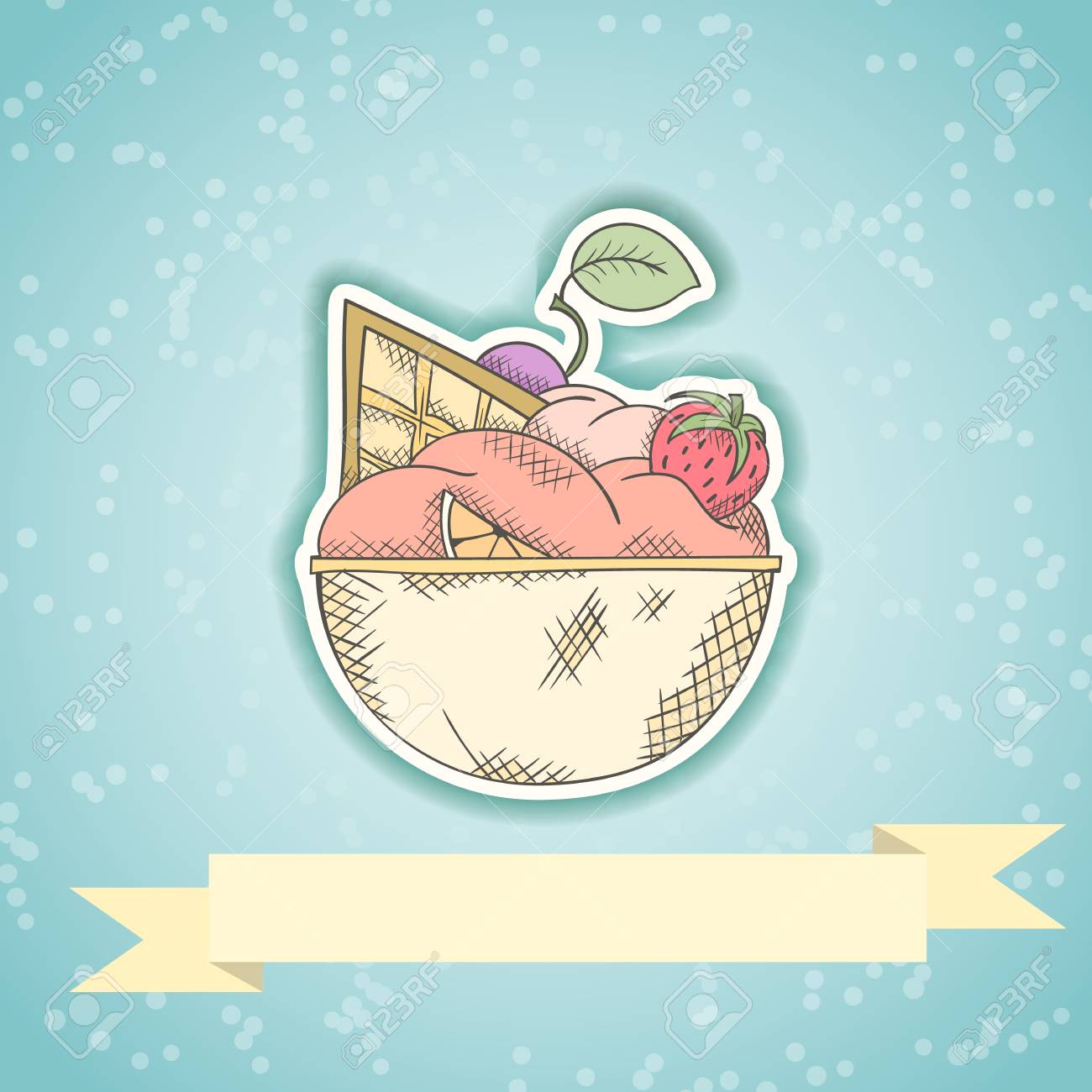 Gelato Carta Di Invito Può Essere Utilizzata Per Biglietti Di Auguri Invito A Nozze Cartolina O Sito Web Compleanno Invito A Una Festa Concetto Di