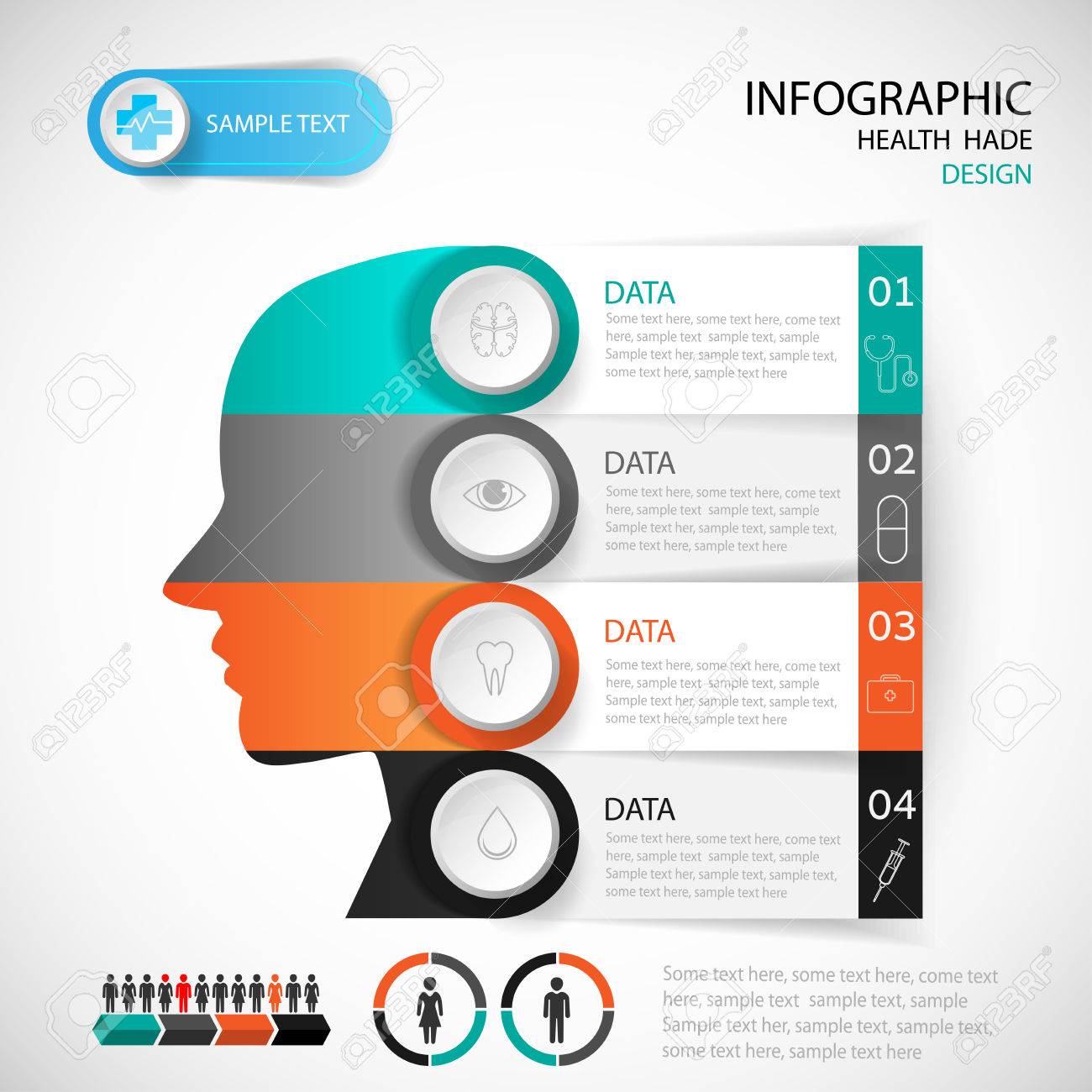 medical infographic design head