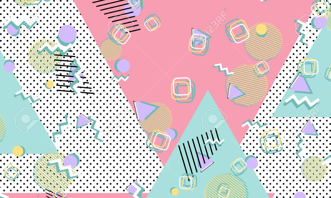 90s Pattern Memphis Style Abstract Retro Background Vector Royalty Free Cliparts Vectors And Stock Illustration Image 128616827