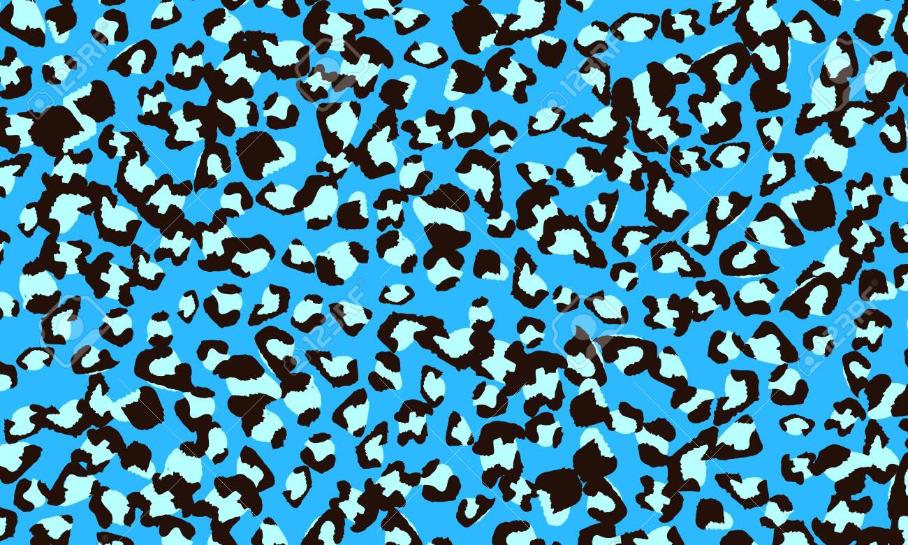 Blue Leopard Print Design. Animal Skin Pattern. Vector Illustration.  Royalty Free SVG, Cliparts, Vectors, and Stock Illustration. Image  129150671.