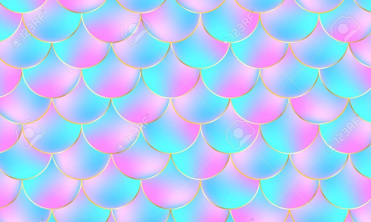 Mermaid Scales. Fish Squama. Kawaii Pattern. Watercolor Holographic  Background. Color Vector Illustration. Scale Print. Royalty Free SVG,  Cliparts, Vectors, and Stock Illustration. Image 145583267., image size:1300x780