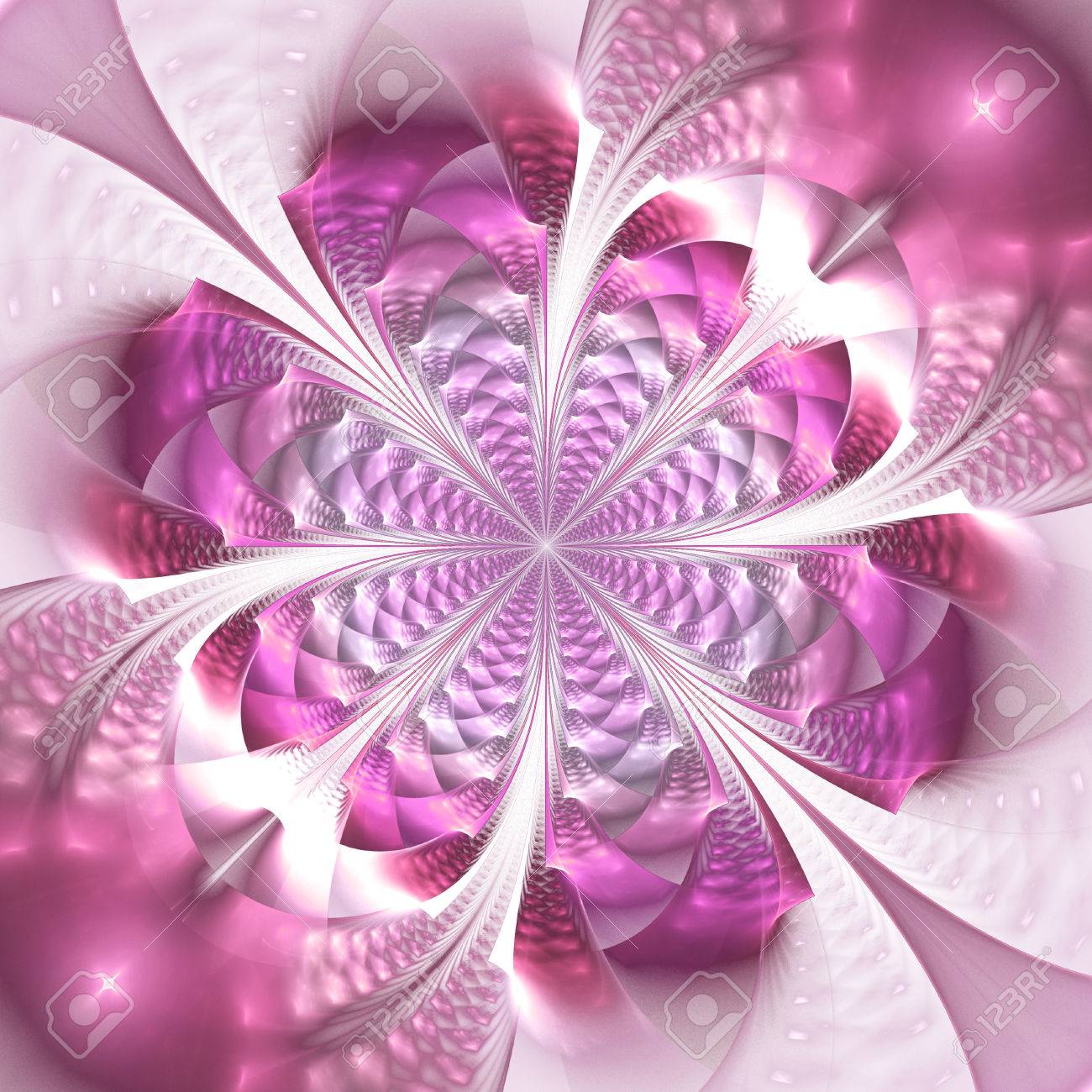 Fleur Exotique Abstraite En Couleurs Roses Design Psychedelique