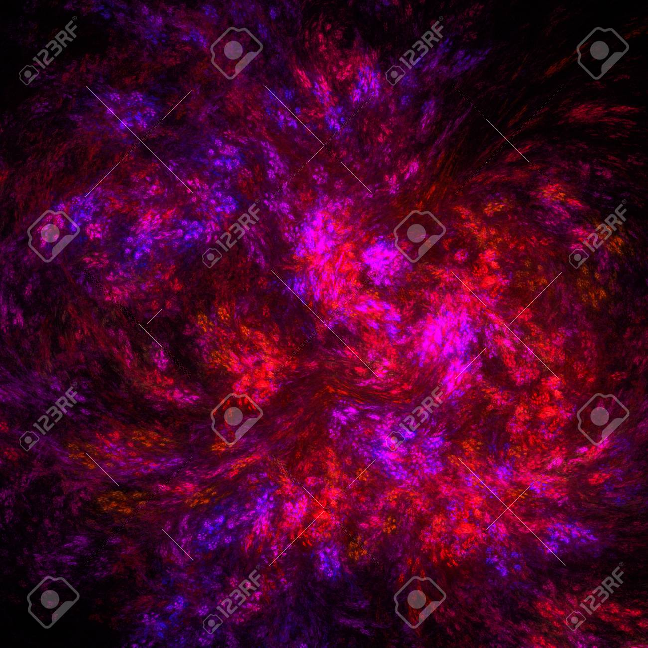 赤と紫炎のような形の抽象黒の背景に ファンタジー フラクタル作品 3 D レンダリング の写真素材 画像素材 Image